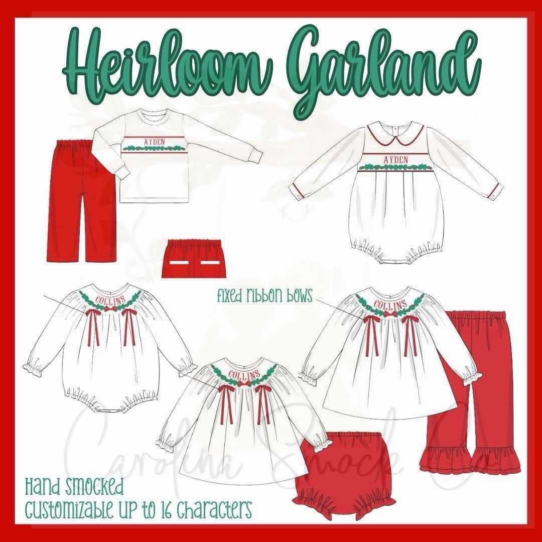 PO92.5 Heirloom Garland Name Smocks