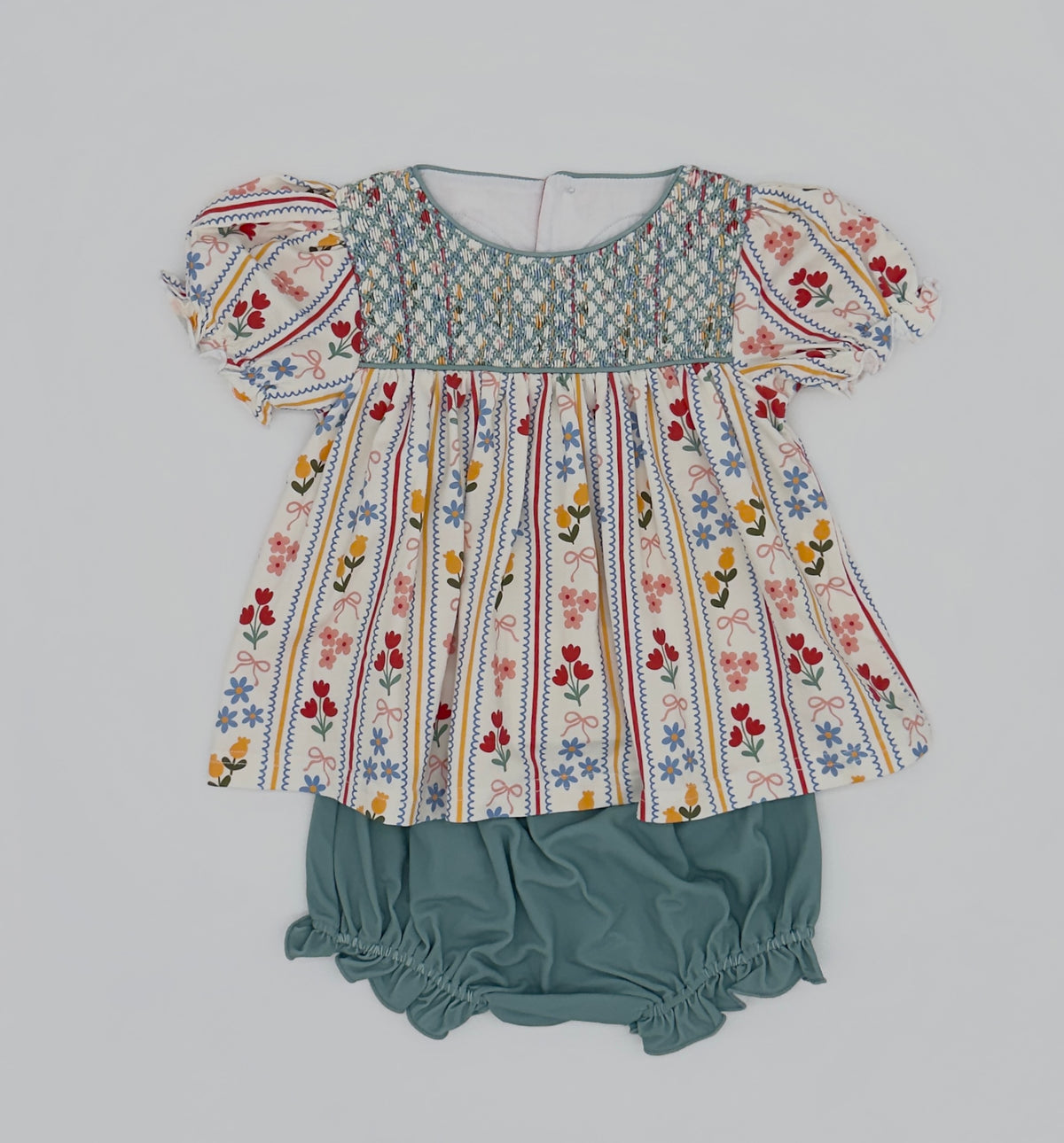Fall Floral & Gingham Bloomer Set