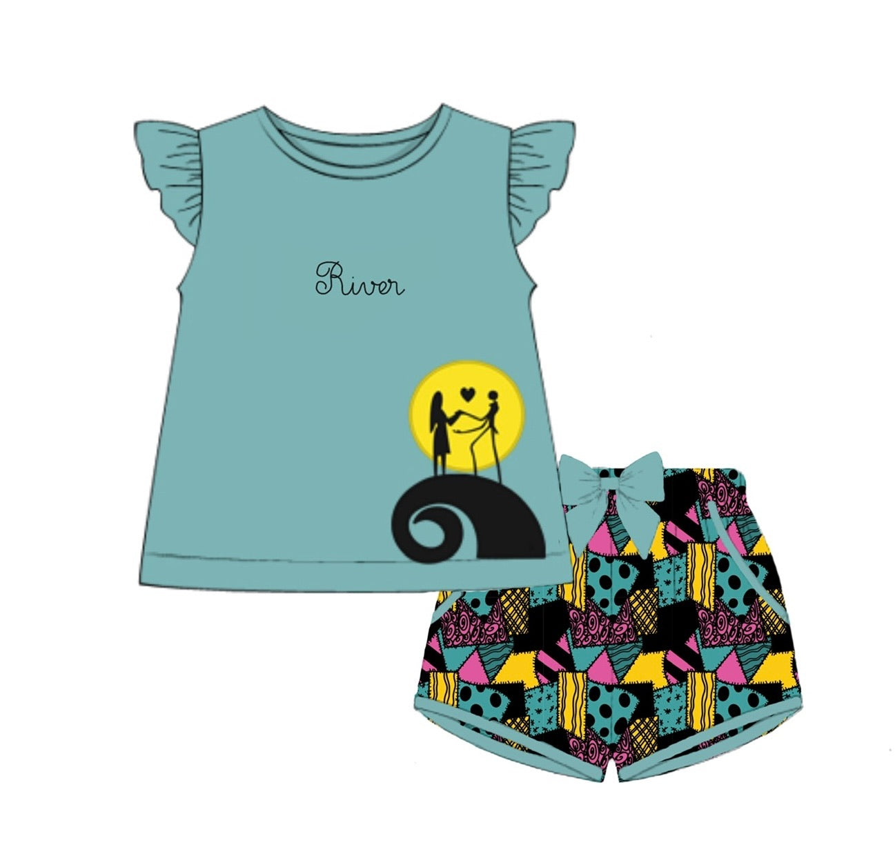 PO77 This is Halloween Girl Short Set