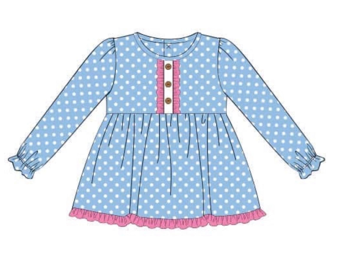 PO94 Girls Mix & Match - Blue Dot Shirt