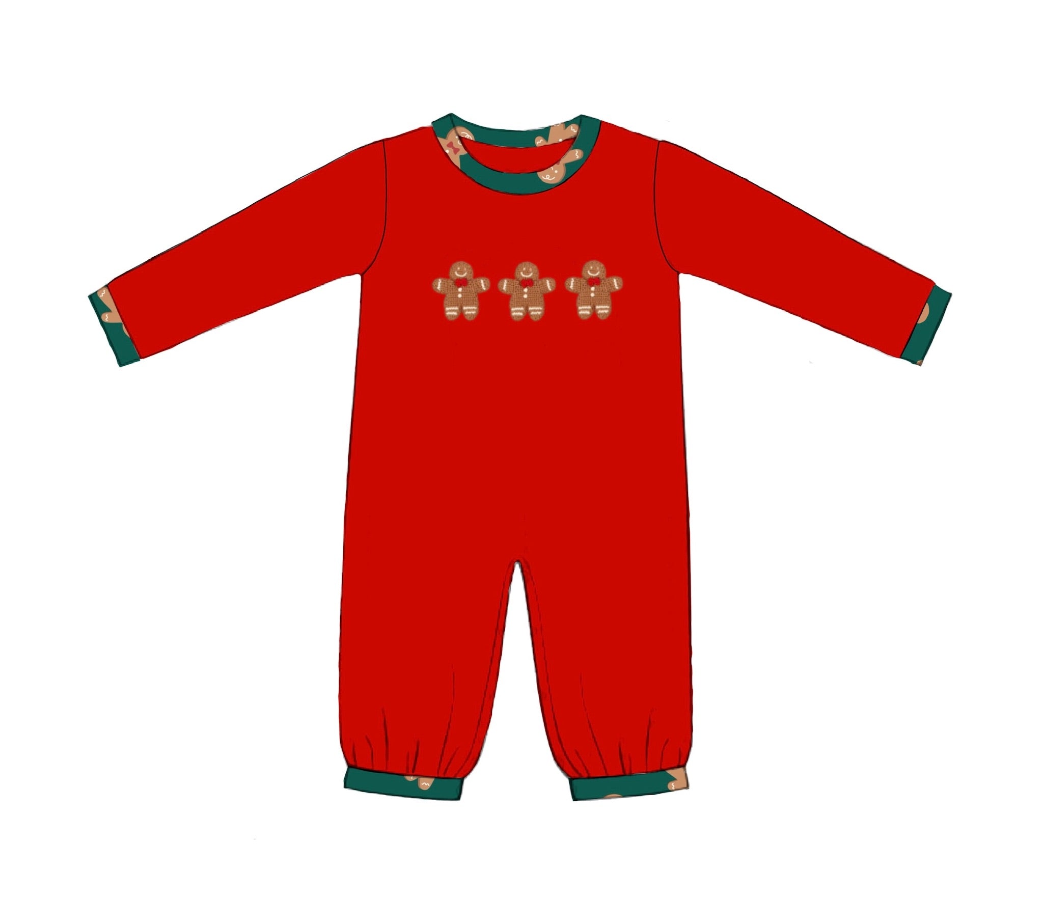 PO92 Crochet Gingerbread Men Romper
