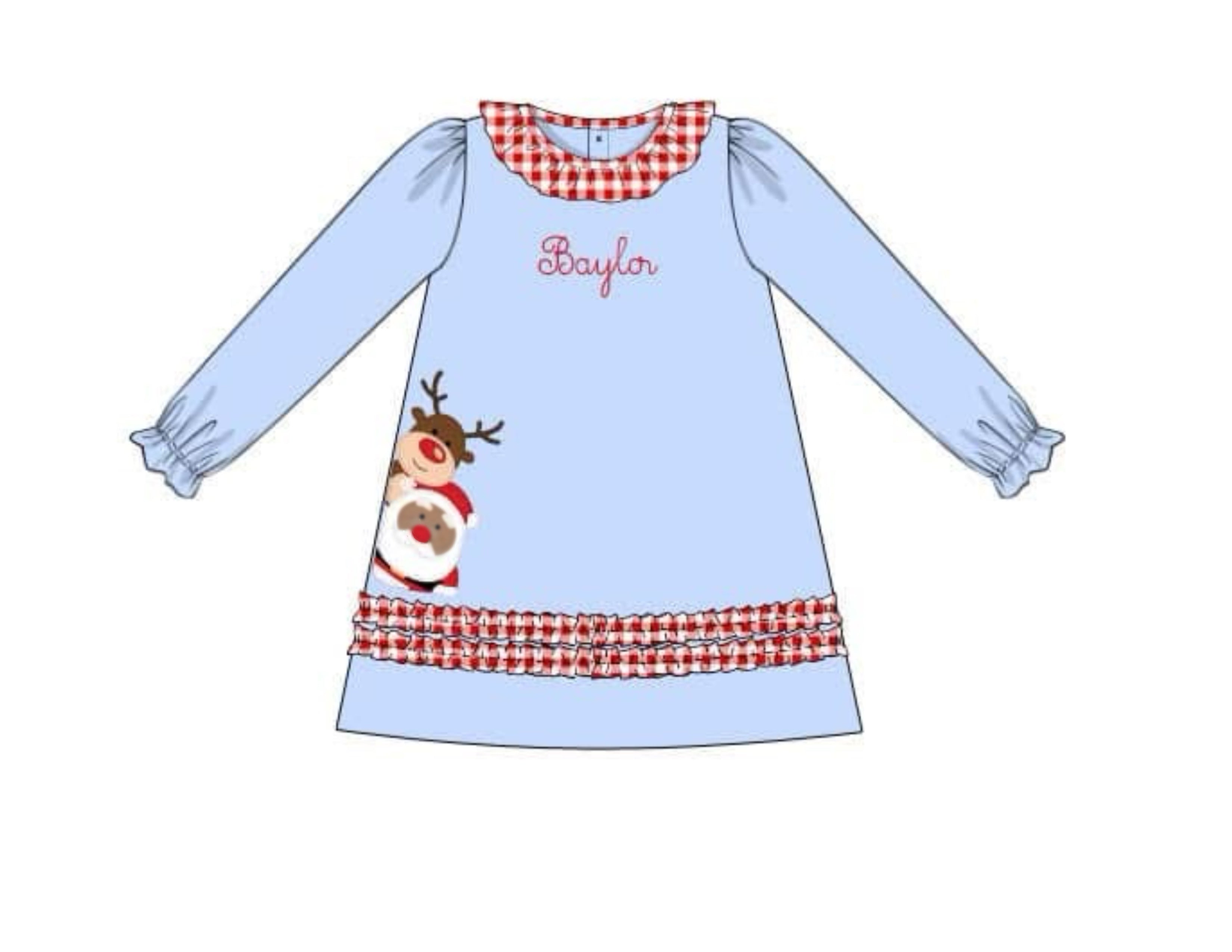 PO92 Santa & Rudolph Dress Brown Santa