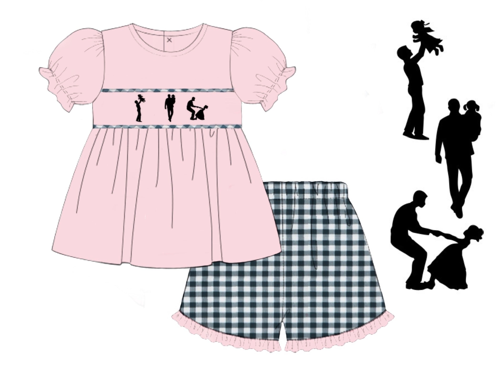 PO86 Daddy Silhouettes Girl Short Set