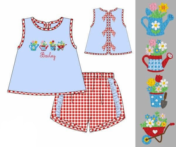 PO95 For the Girls - Garden Girly Short Set