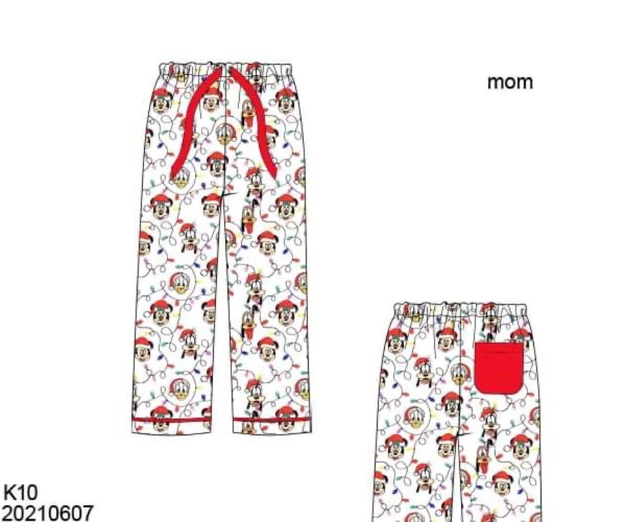 Merry Mouse Pajamas Adult Pants