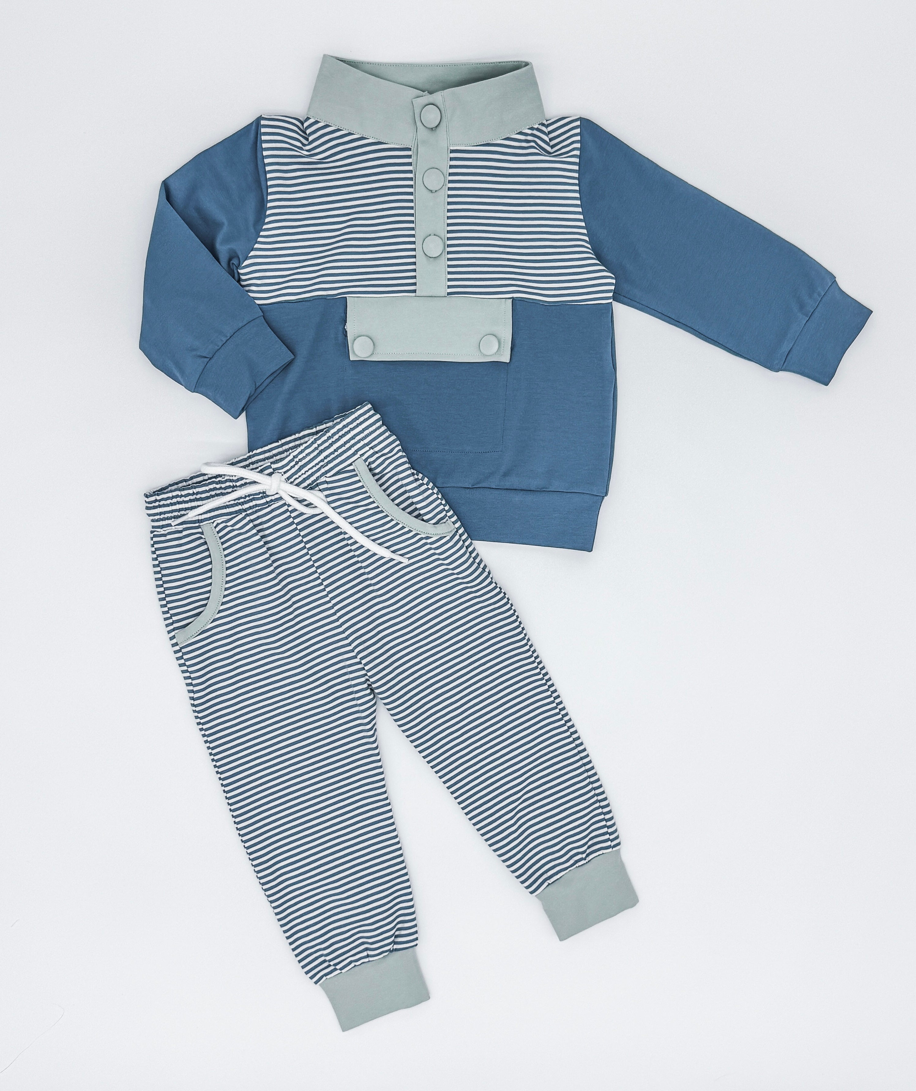 Slate Stripe Pullover Set