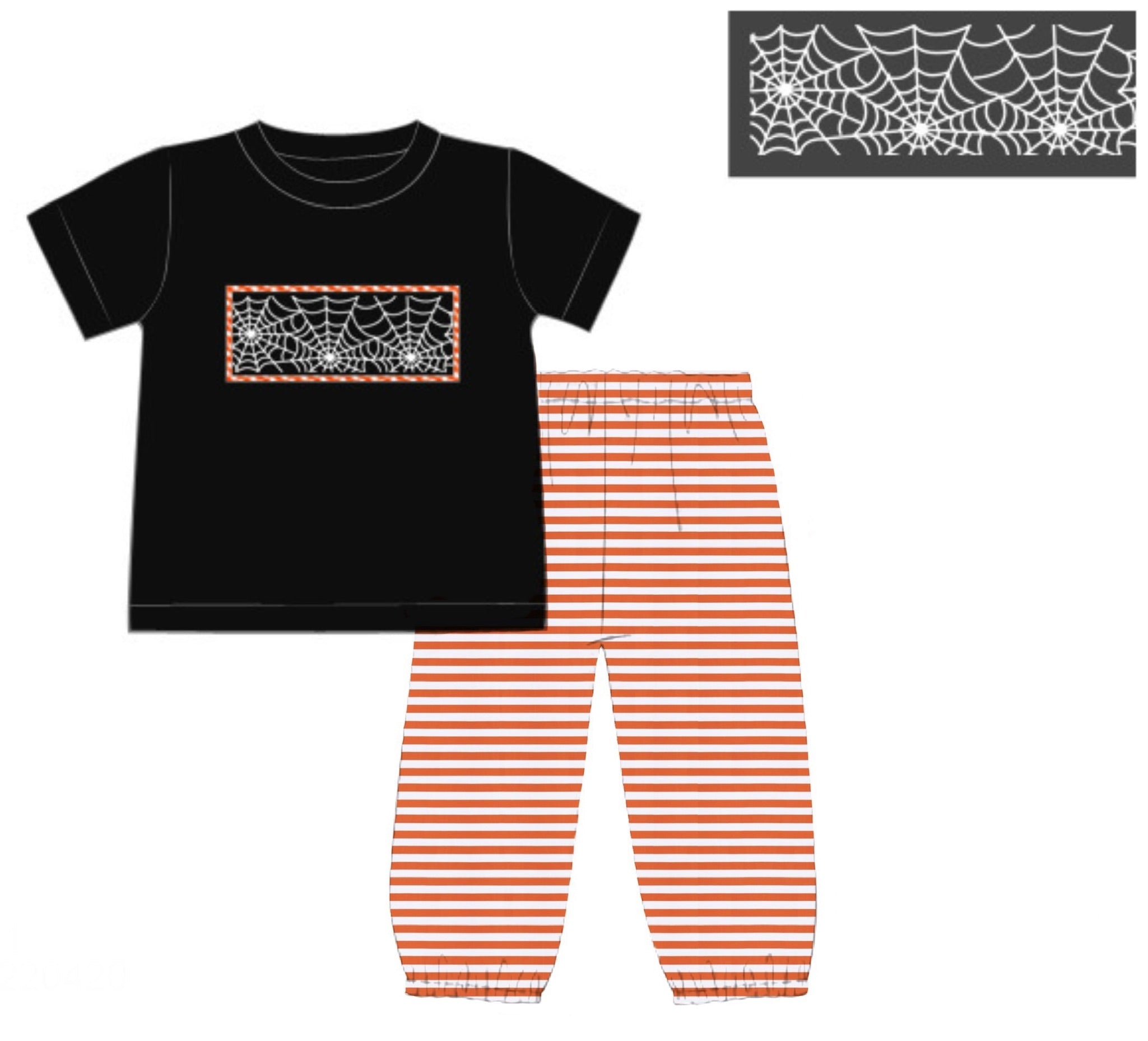 Smocked Spider Web Pant Set