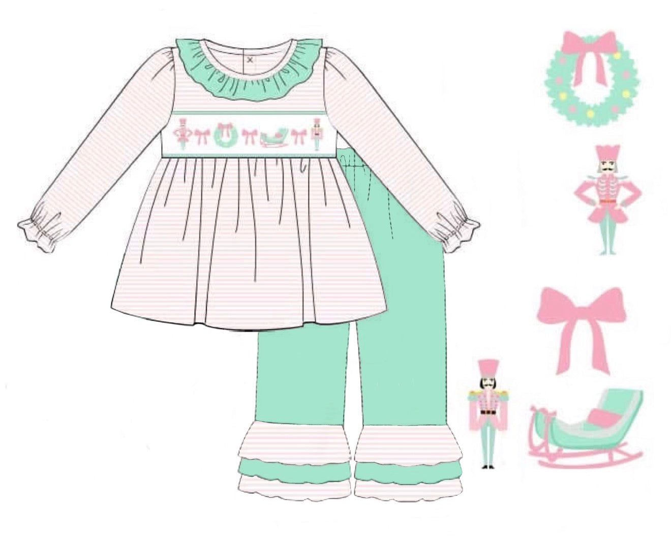 PO92 Pastel Nutcrackers Pant Set
