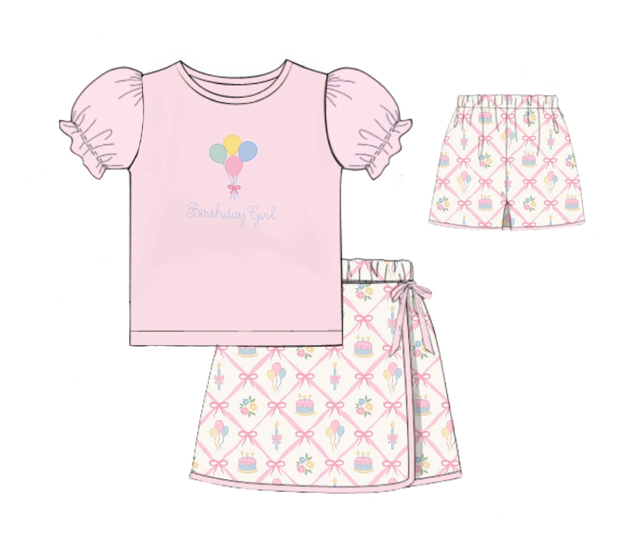 PO84 Birthday Babes Skort Set