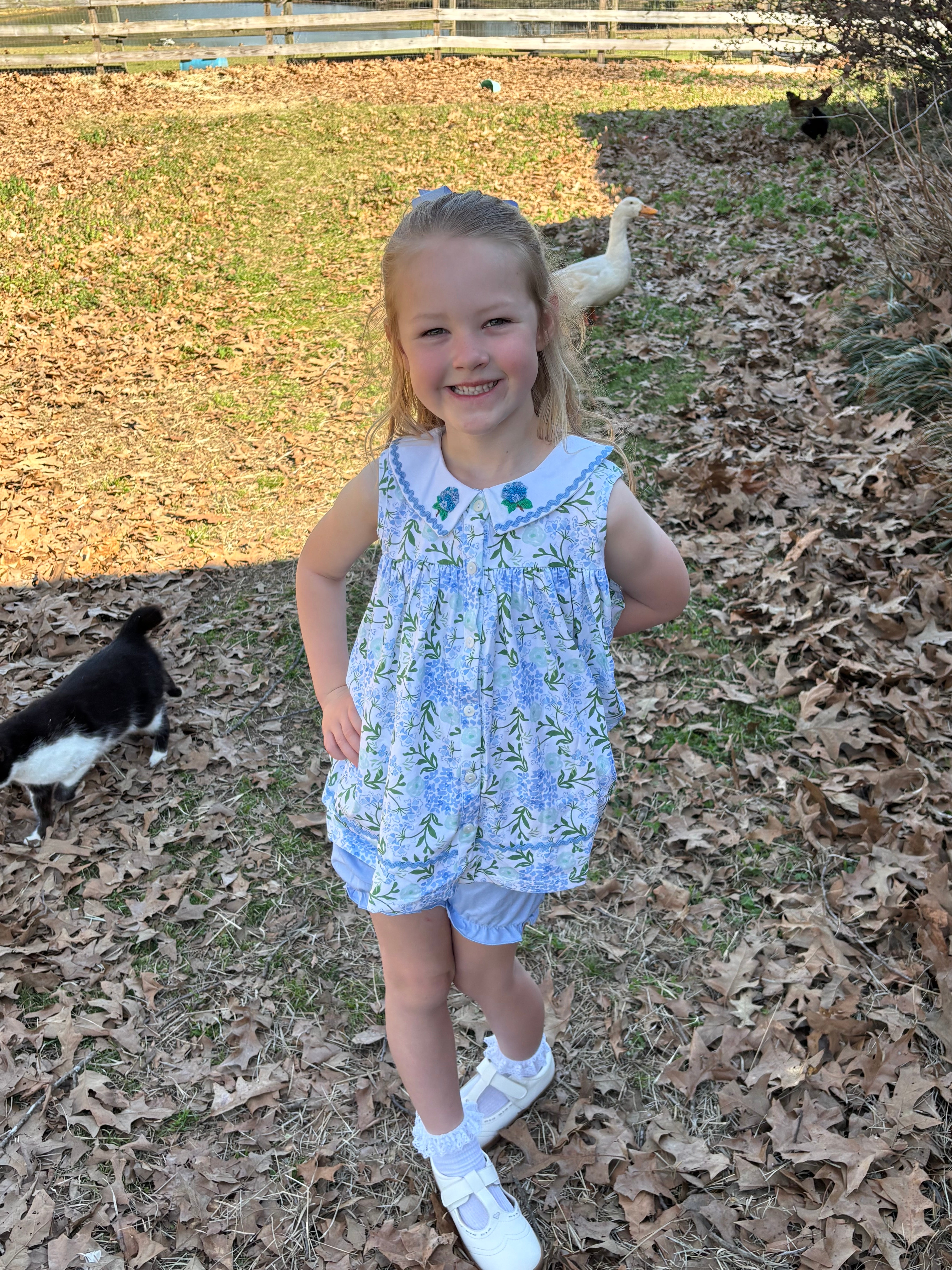 Hallie's Hydrangeas Girl Short Set