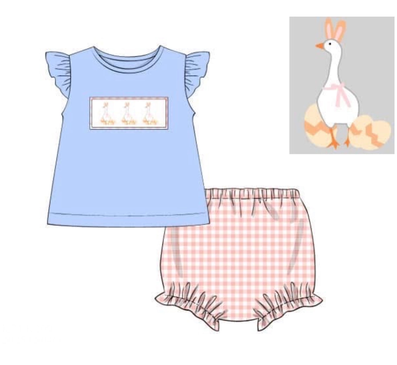 PO83 Easter Goose Bloomer Set