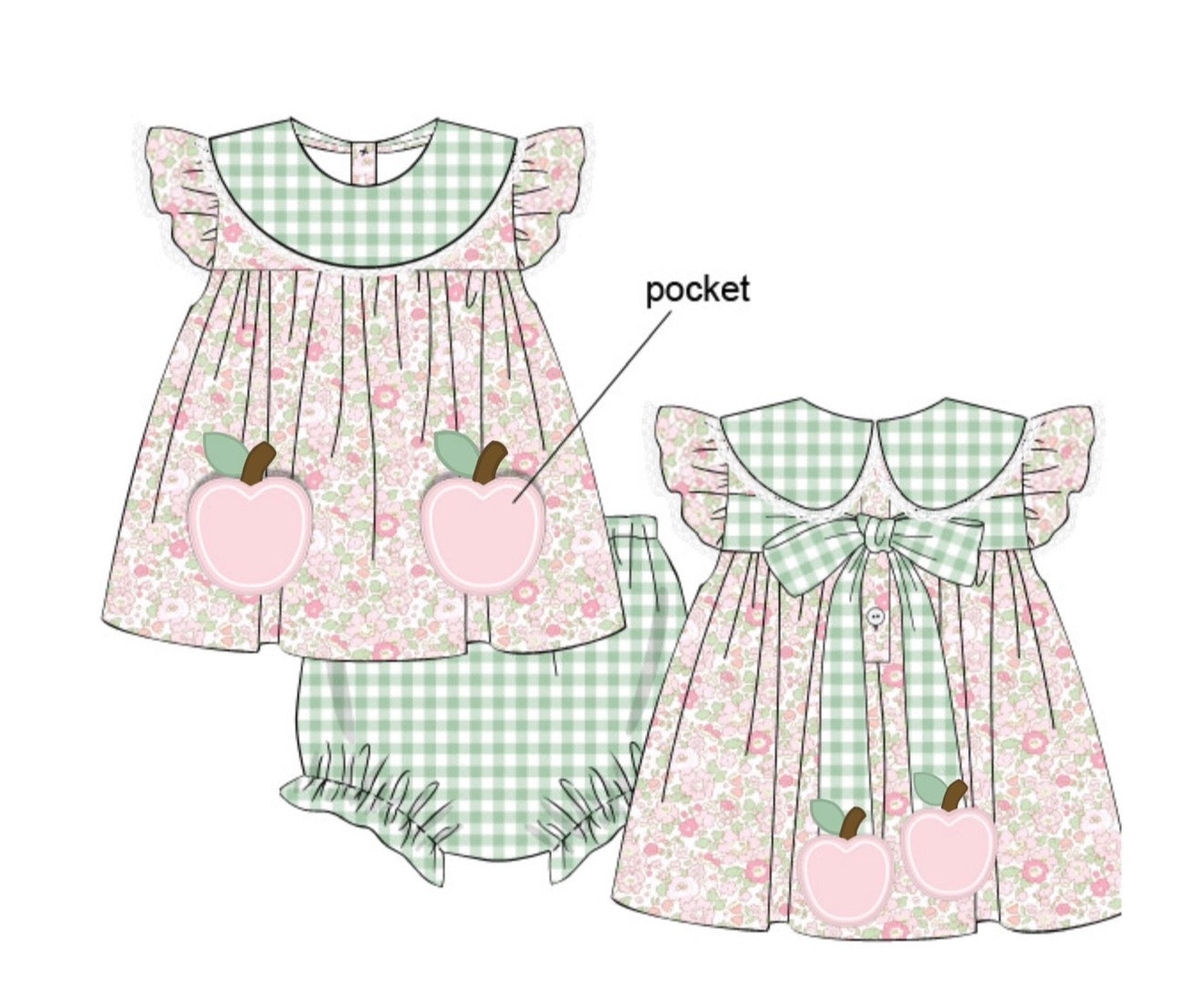 Pastel Apples Bloomer Set