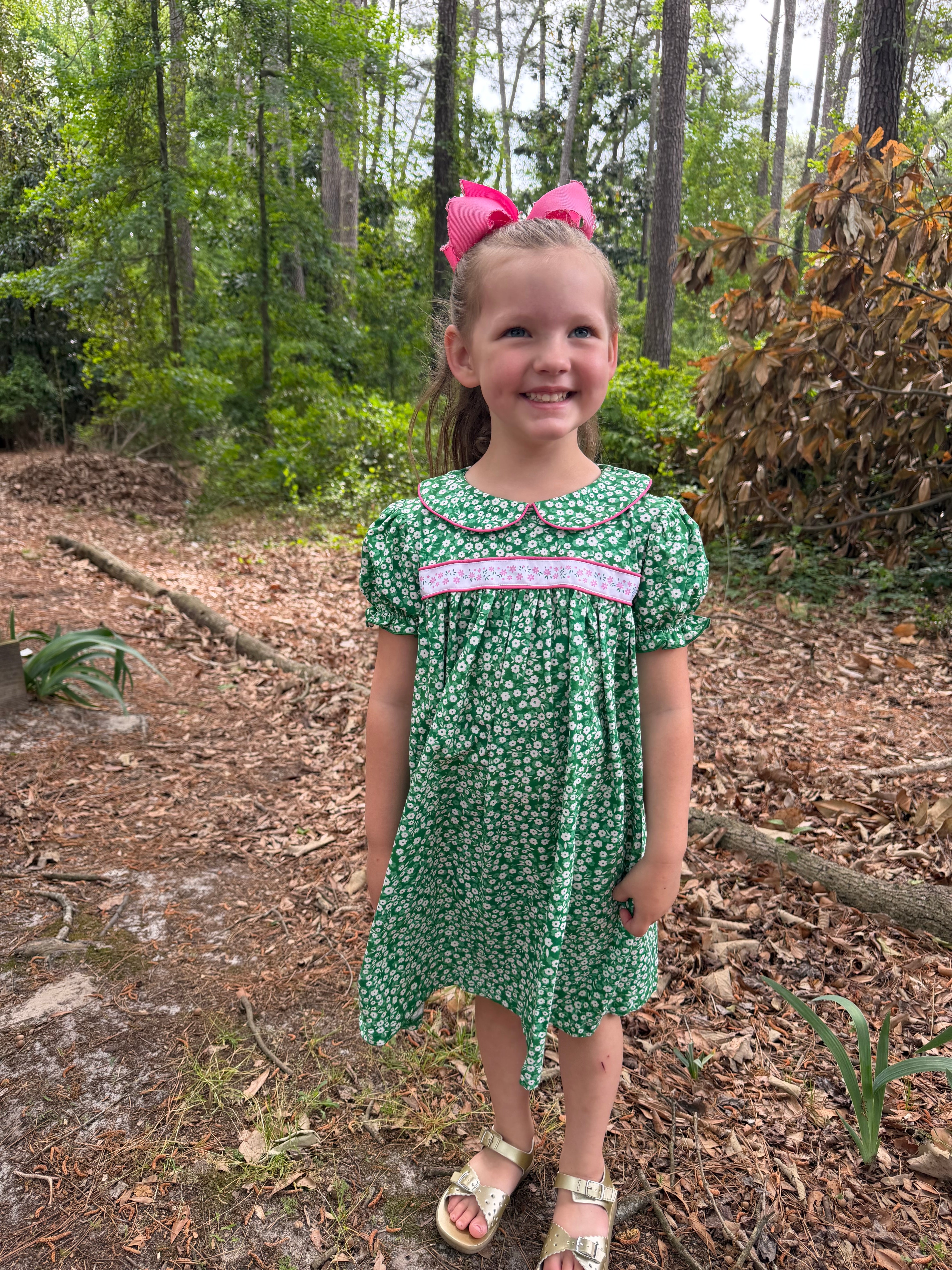 Green Ribbon Dress