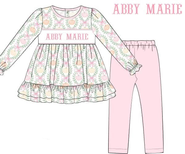 PO77 Fall Name Smocks Legging Set