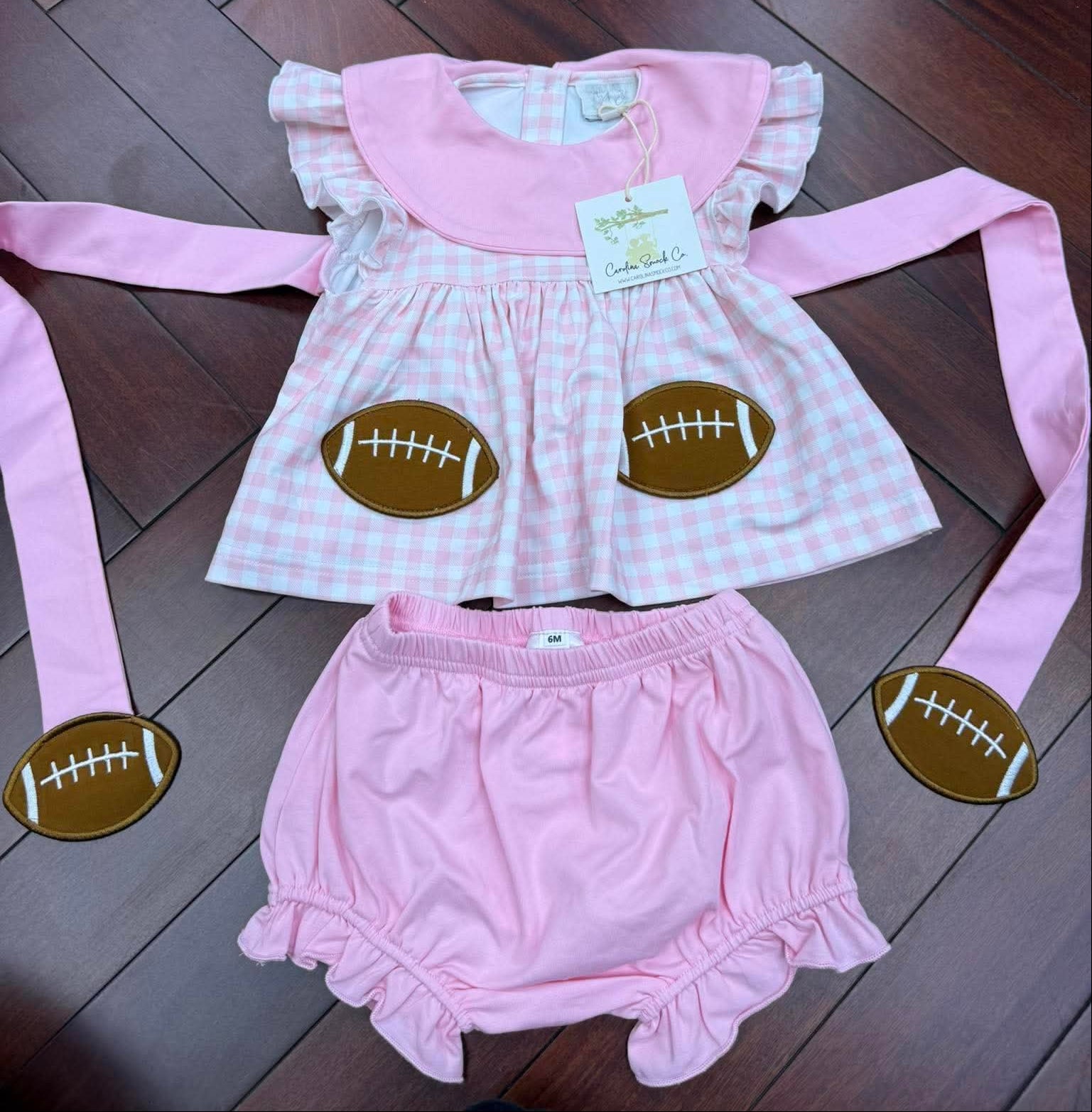 Appliqué Football Pockets Bloomer Set
