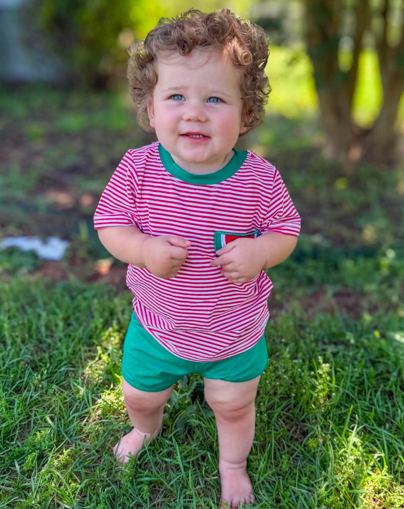 Melon Pockets Boy Short Set