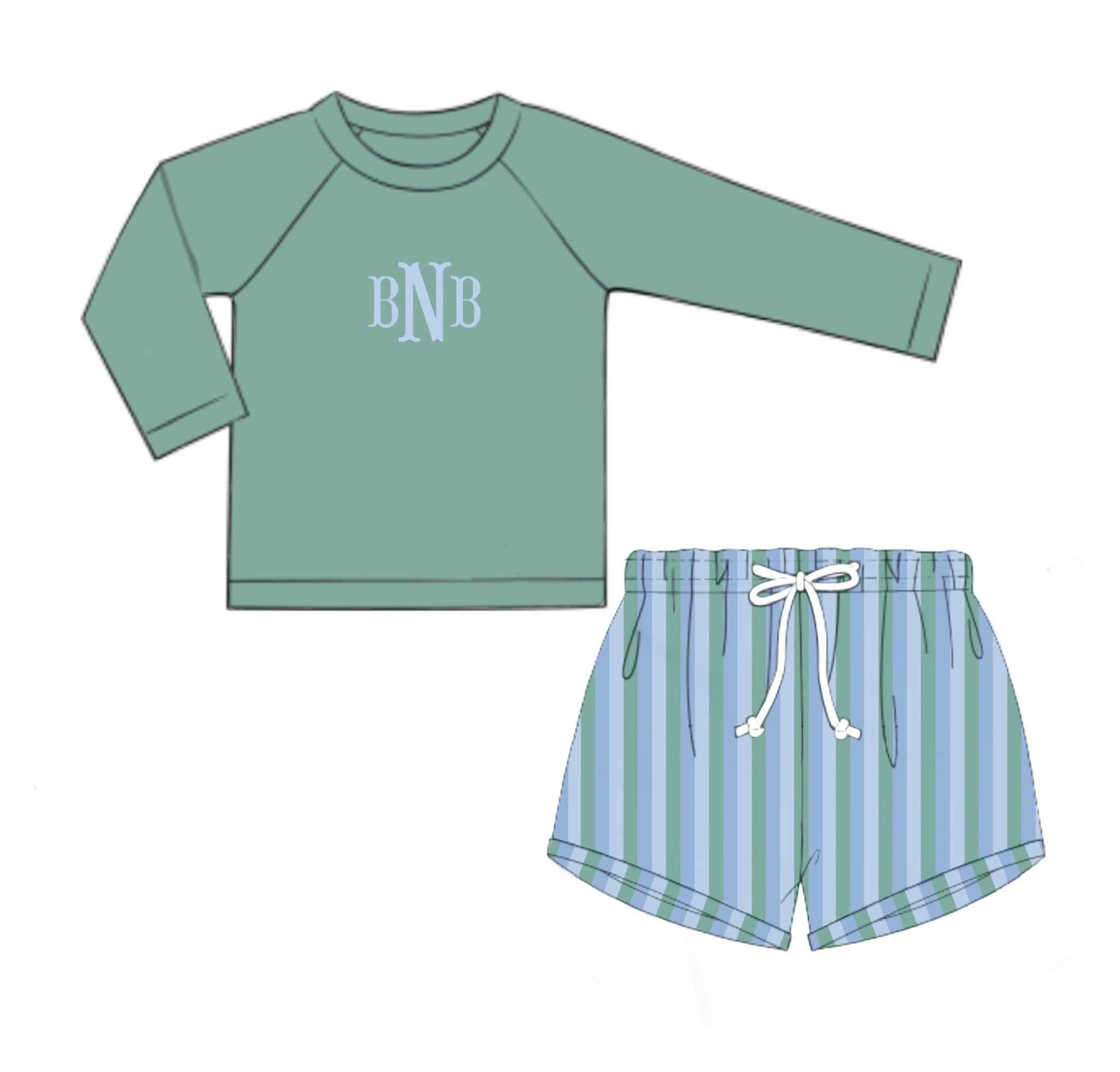 PO86 Harlee Floral & Stripes Rashguard Set