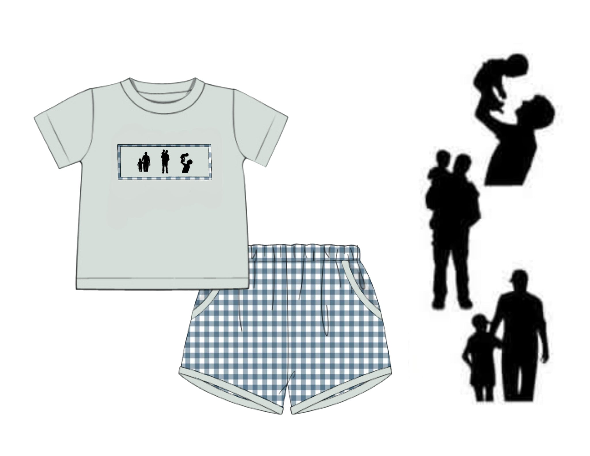 PO86 Daddy Silhouettes Boy Short Set
