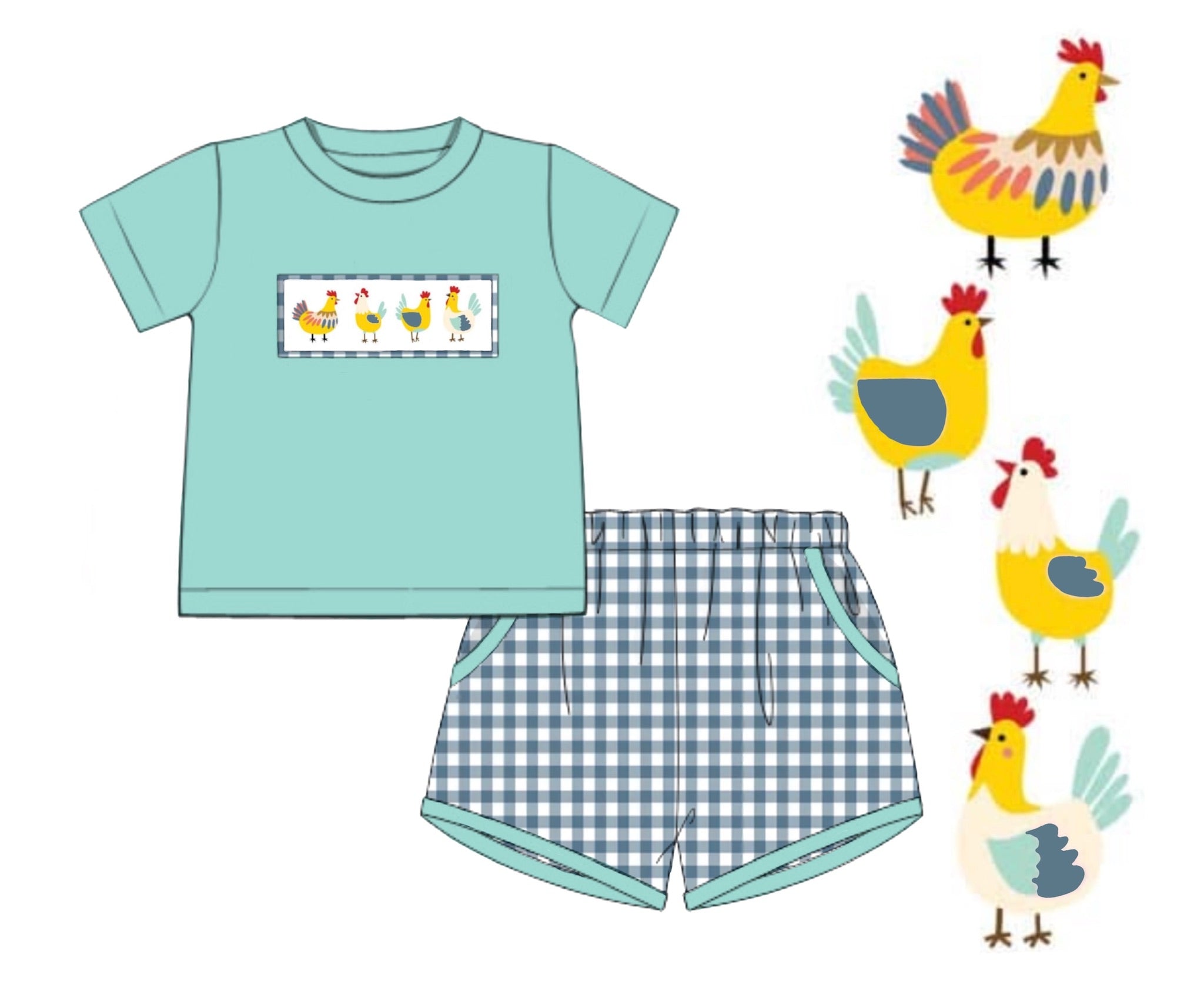 PO84 Chicken Coop Boy Short Set