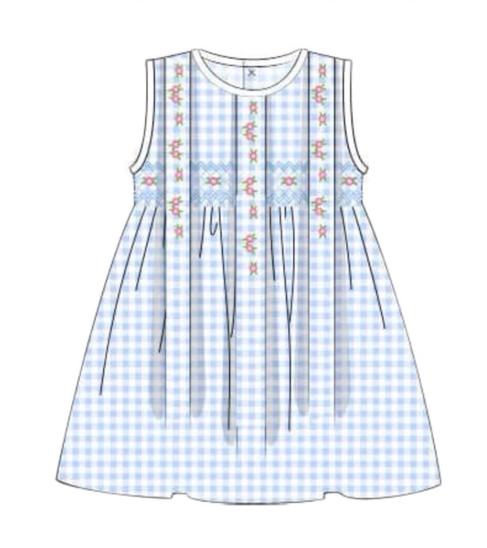 PO84 Gingham & Flowers Dress