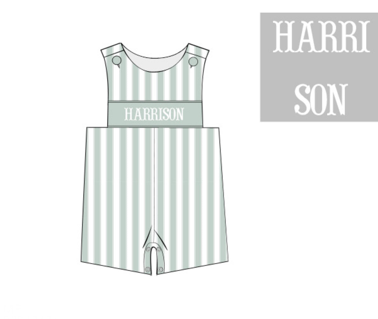 PO84 Cabana Stripe Name Smock JonJon