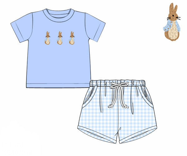 PO95 Bunnies & Blooms Boy Short Set