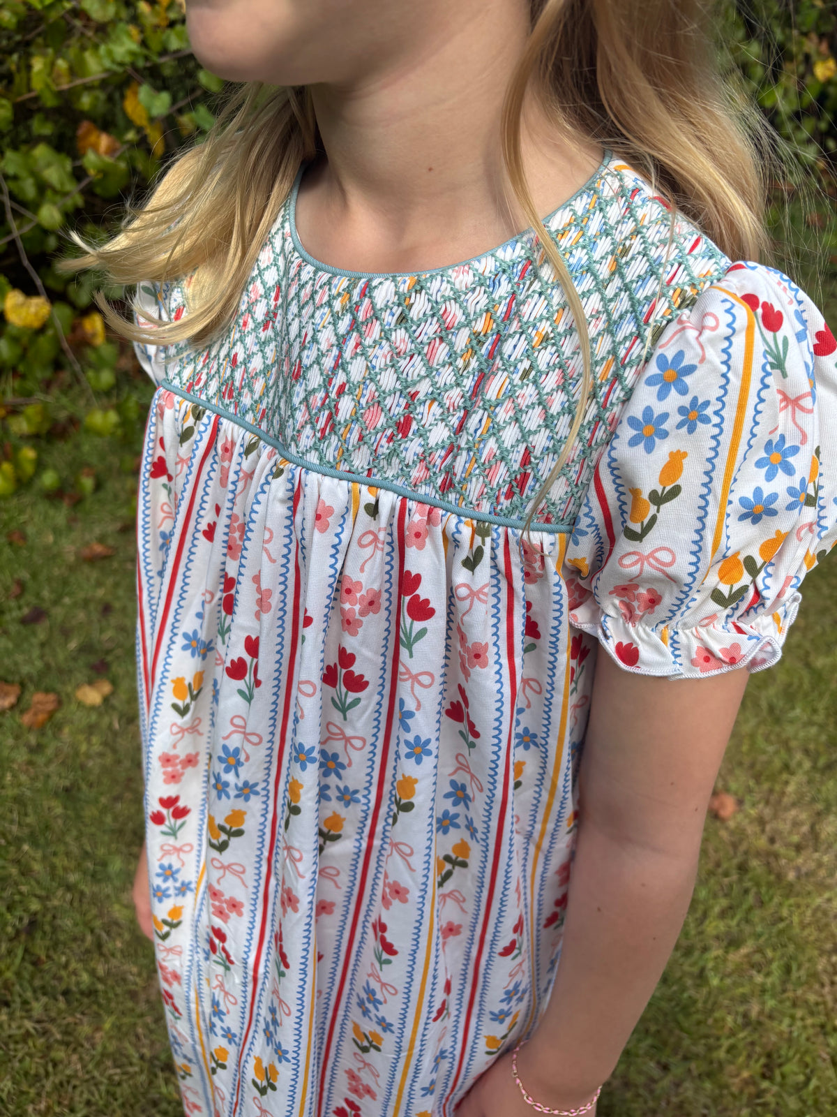 Fall Floral & Gingham Dress