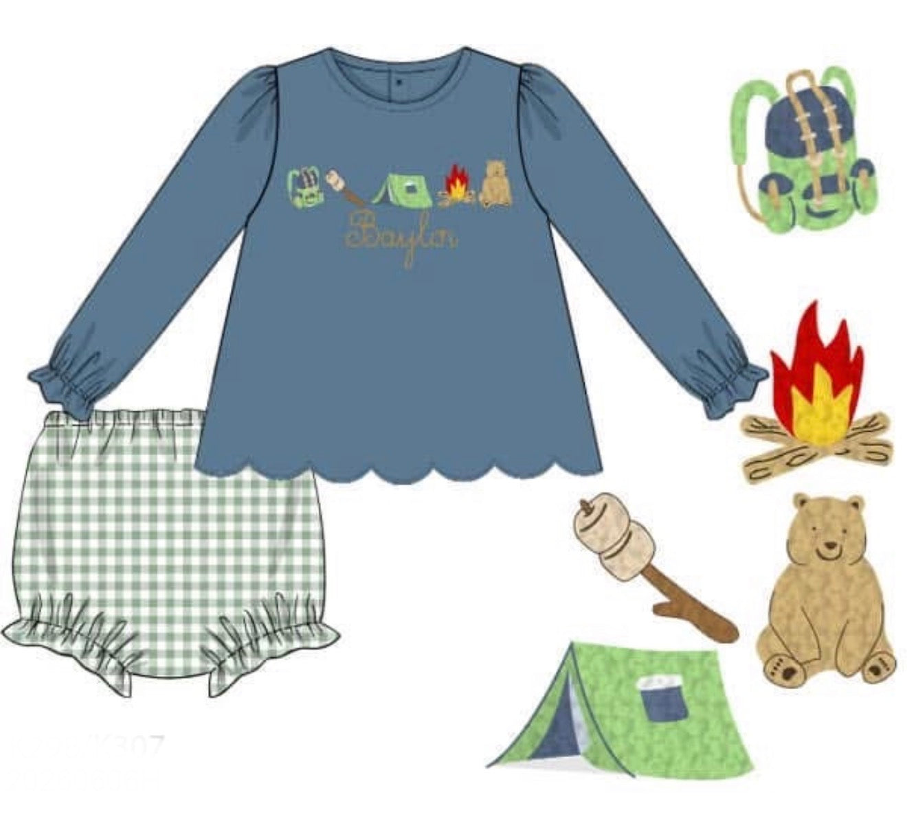 PO93 French Knot Camping Bloomer Set
