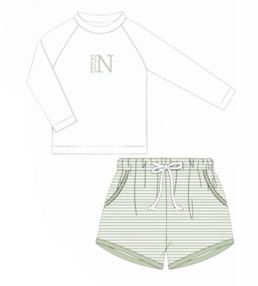 PO96 Sutton Floral & Stripes Trunk Set