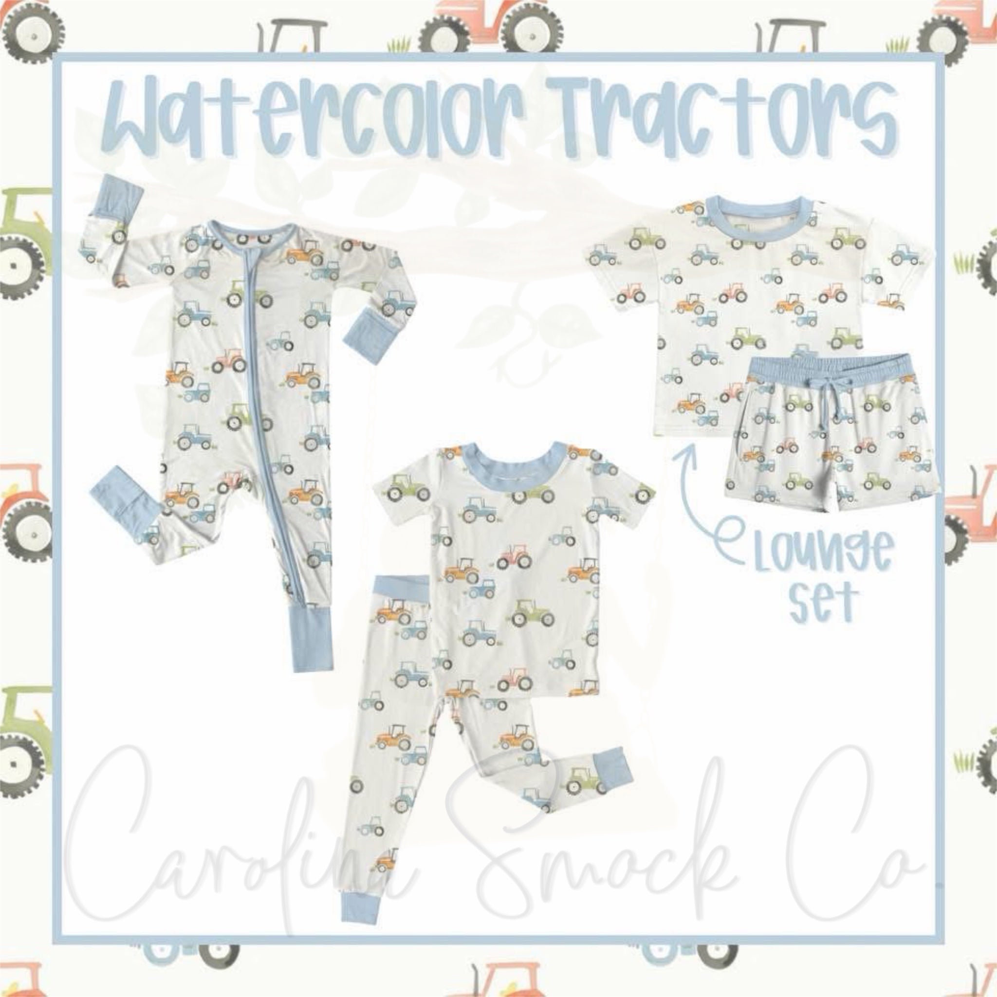 BFPO25 Watercolor Tractors Bamboo