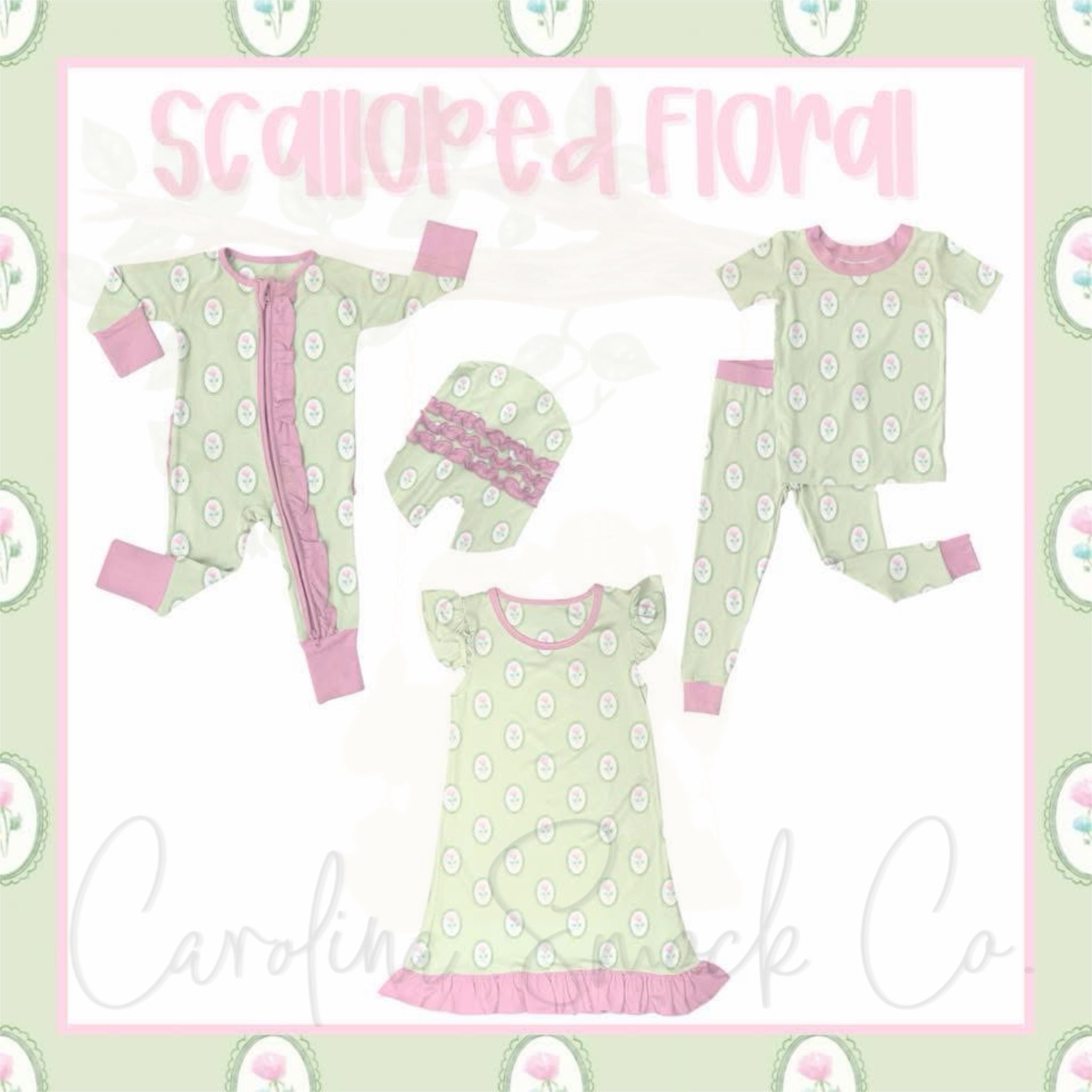 BFPO25 Scalloped Floral Bamboo