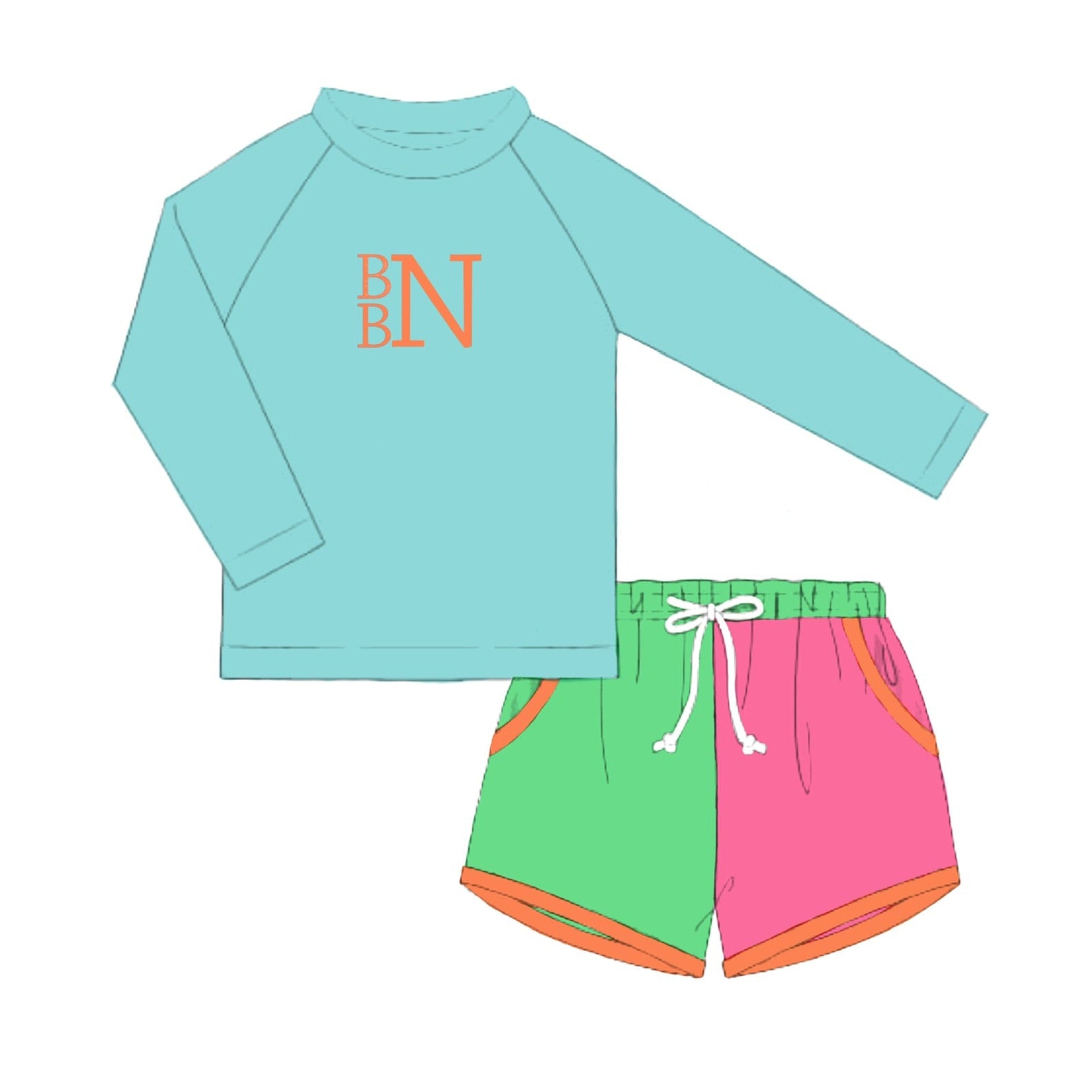 PO86 Bright Swim Rashguard Set