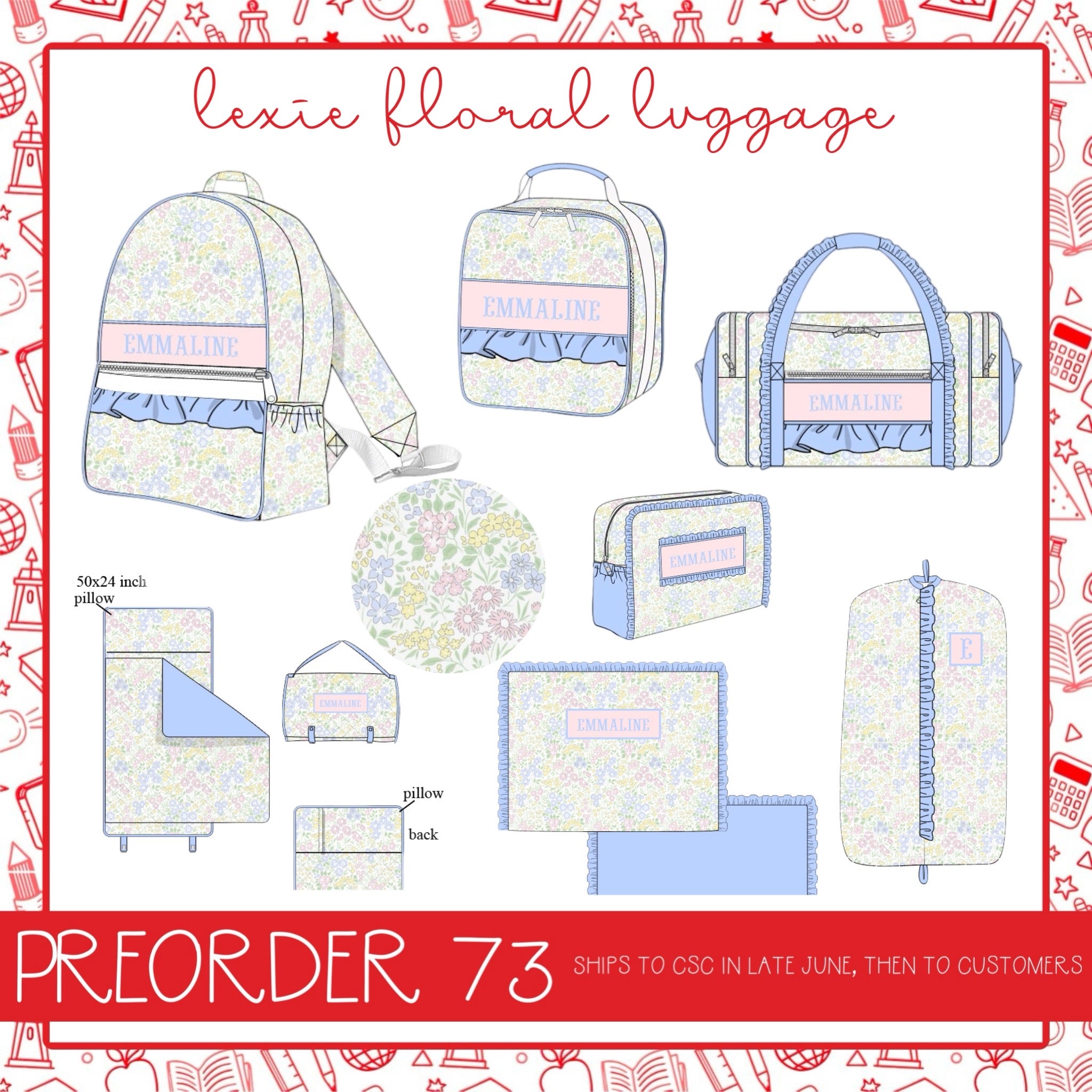 PO73 Lexie Floral Luggage