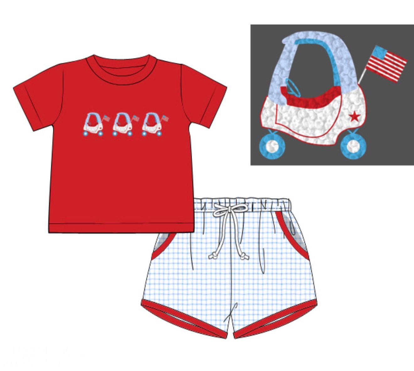 PO86 Patriotic Knits Boy Short Set