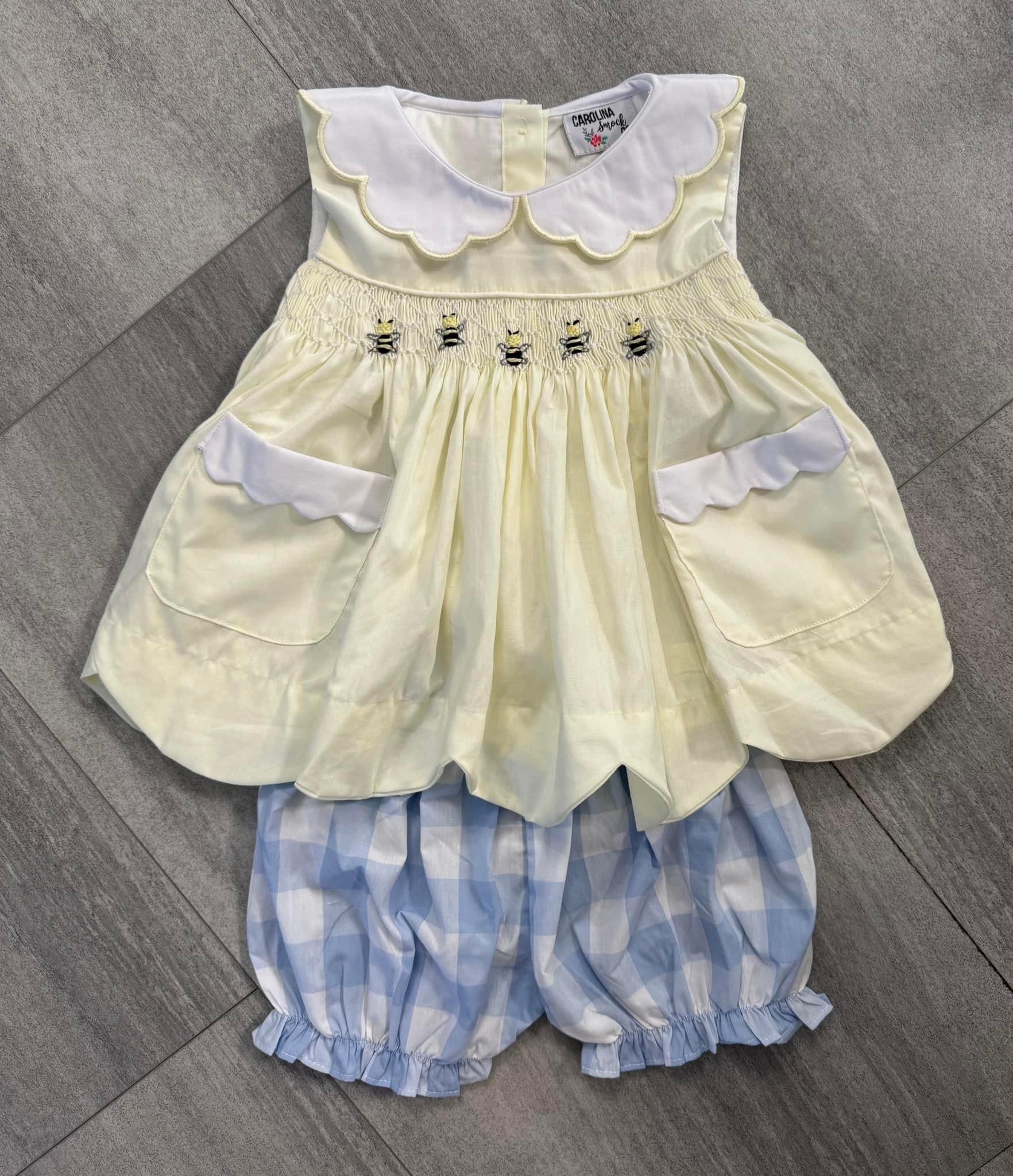 Smocked Honey Bee Short Set