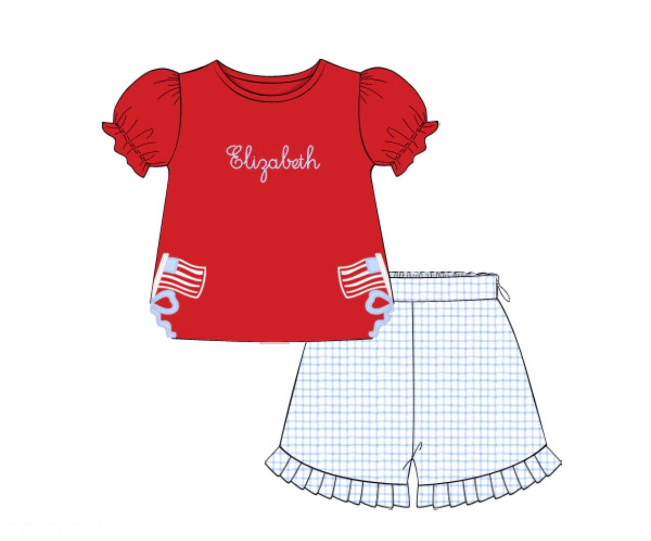 PO86 Patriotic Knits Girl Short Set