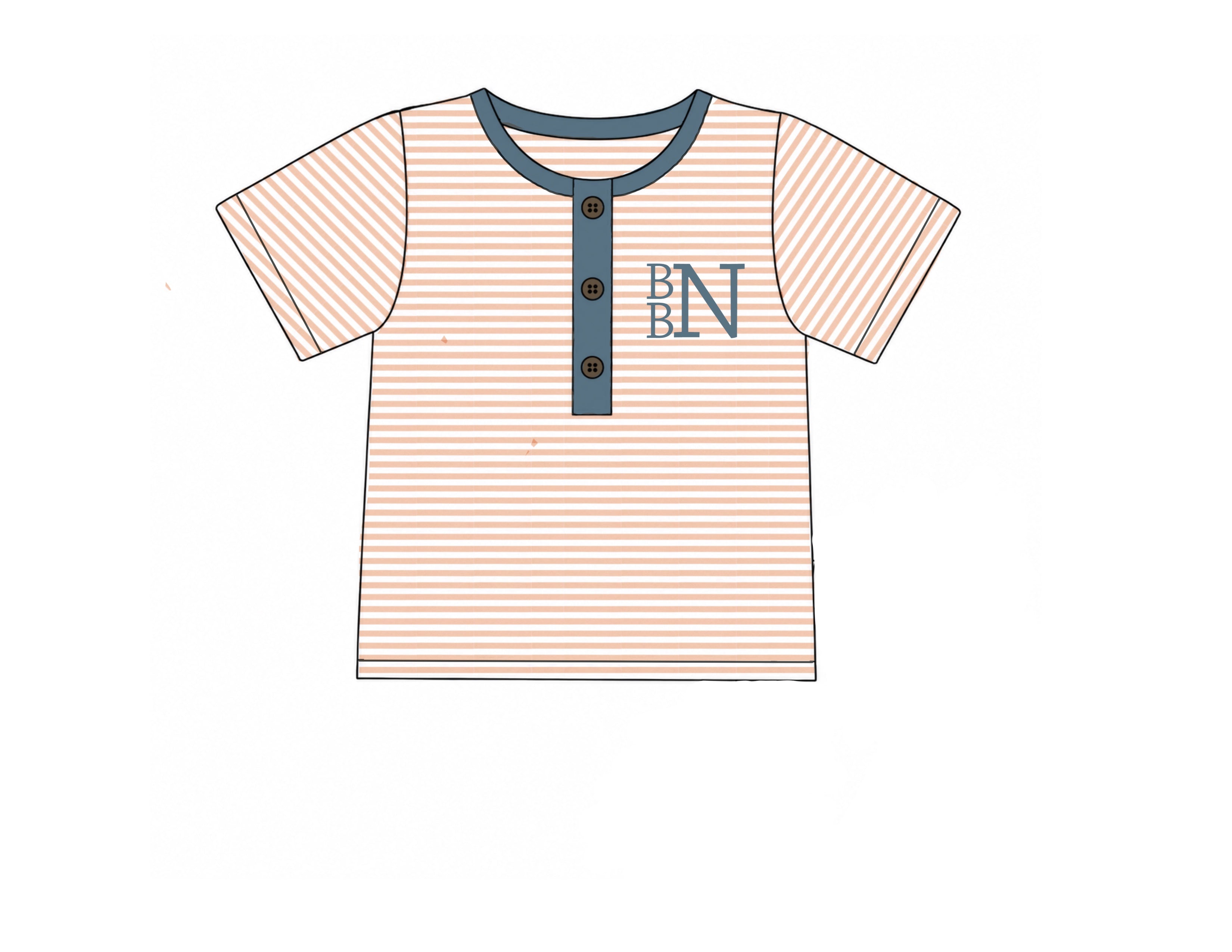 PO94 Boys Mix & Match - Peach & Stone Shirt