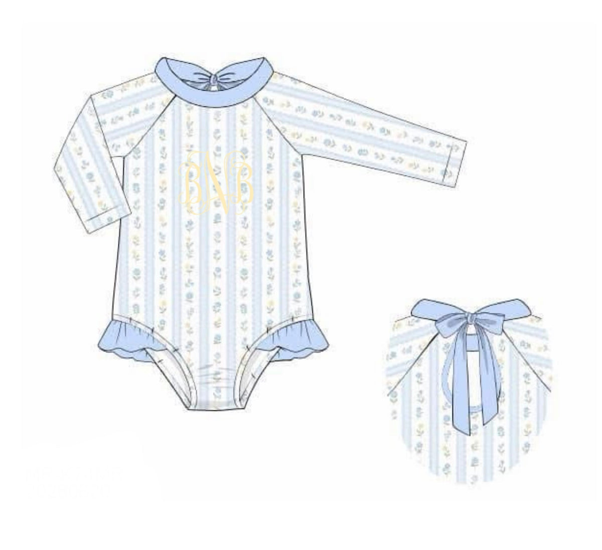 PO95 Butter & Blues Swim Girl 1pc. Rashguard