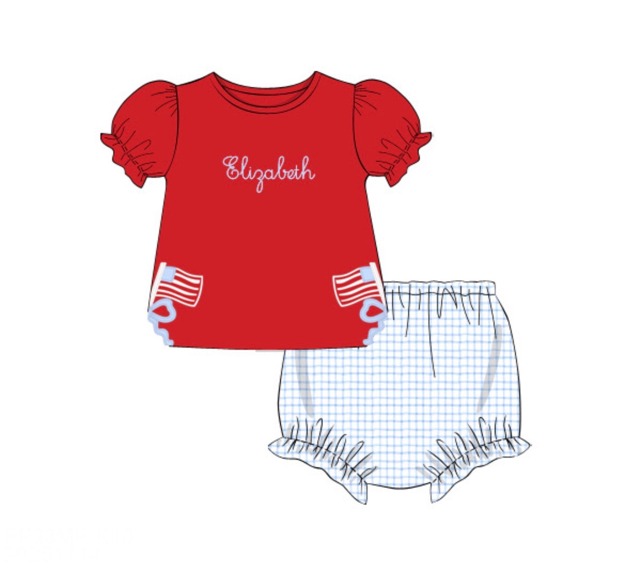PO86 Patriotic Knits Bloomer Set