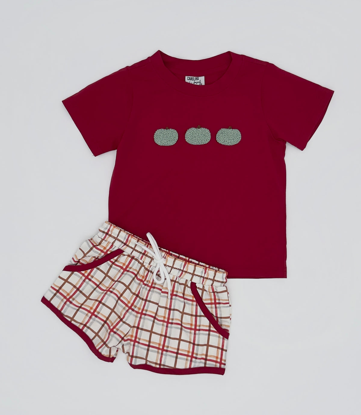 Burgundy Pumpkins Short Set