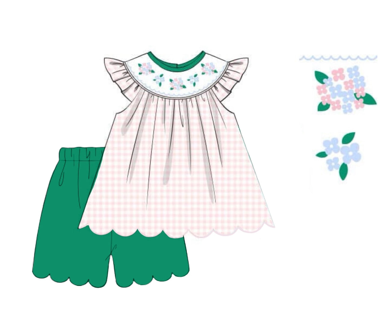 PO83 Bouquets & Bugs Girl Short Set
