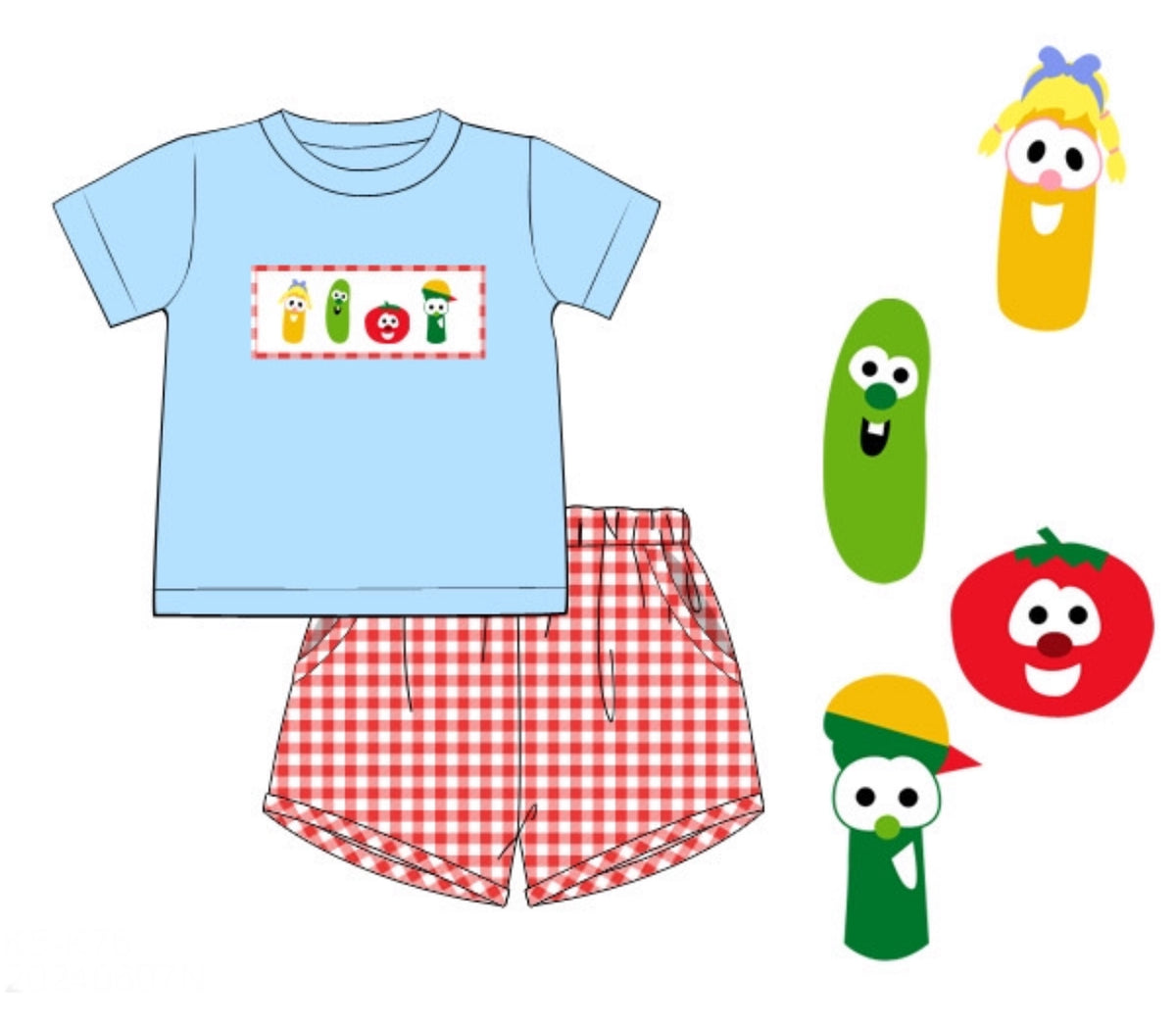 PO96 Veggie Friends Boy Short Set