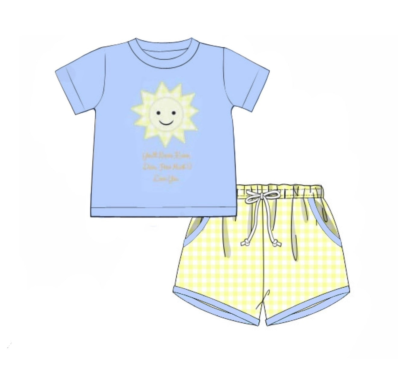 PO86 You Are My Sunshine Boy Short Set