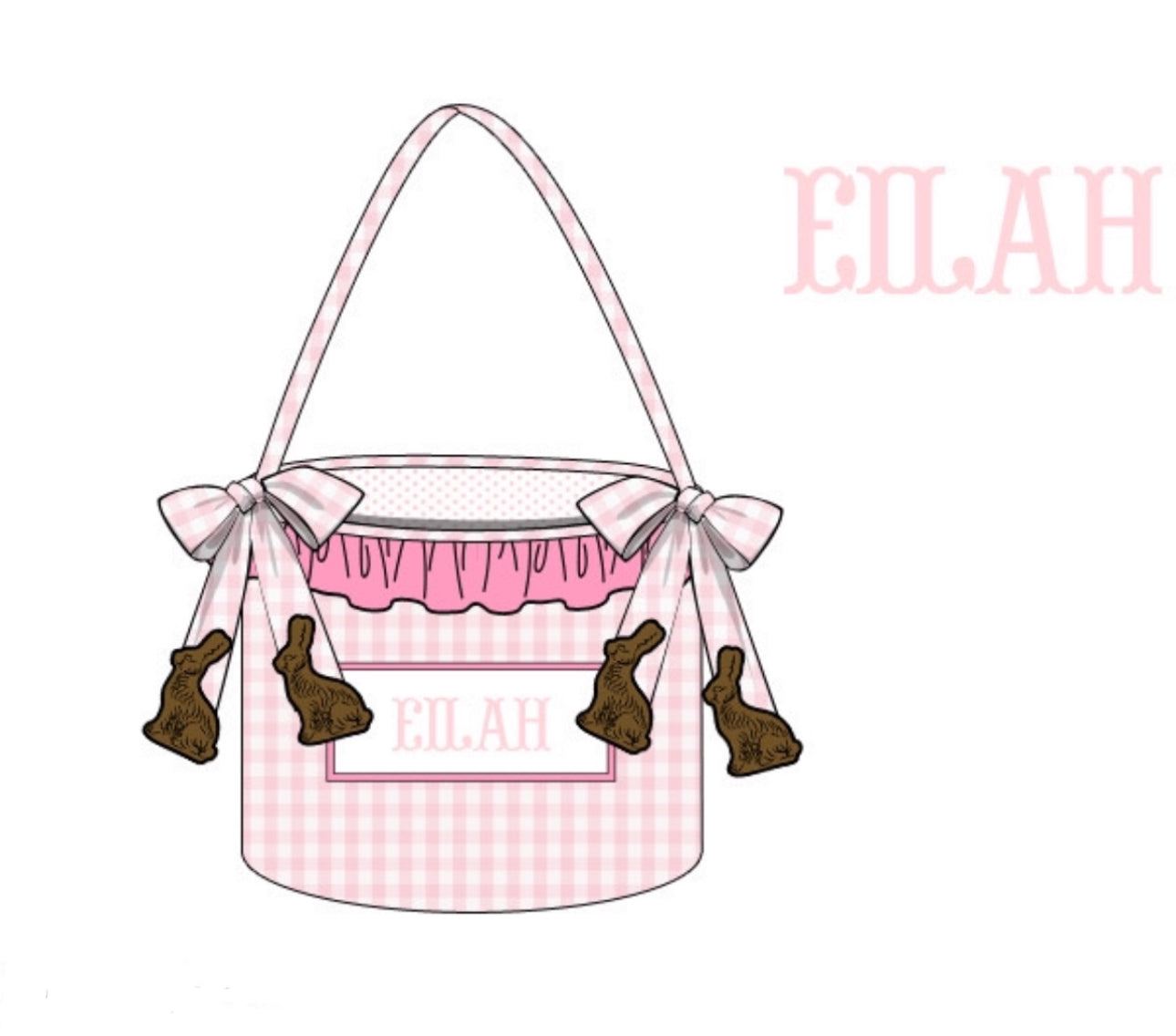 PO83 Easter Treat Baskets - Pink Chocolate Bunny