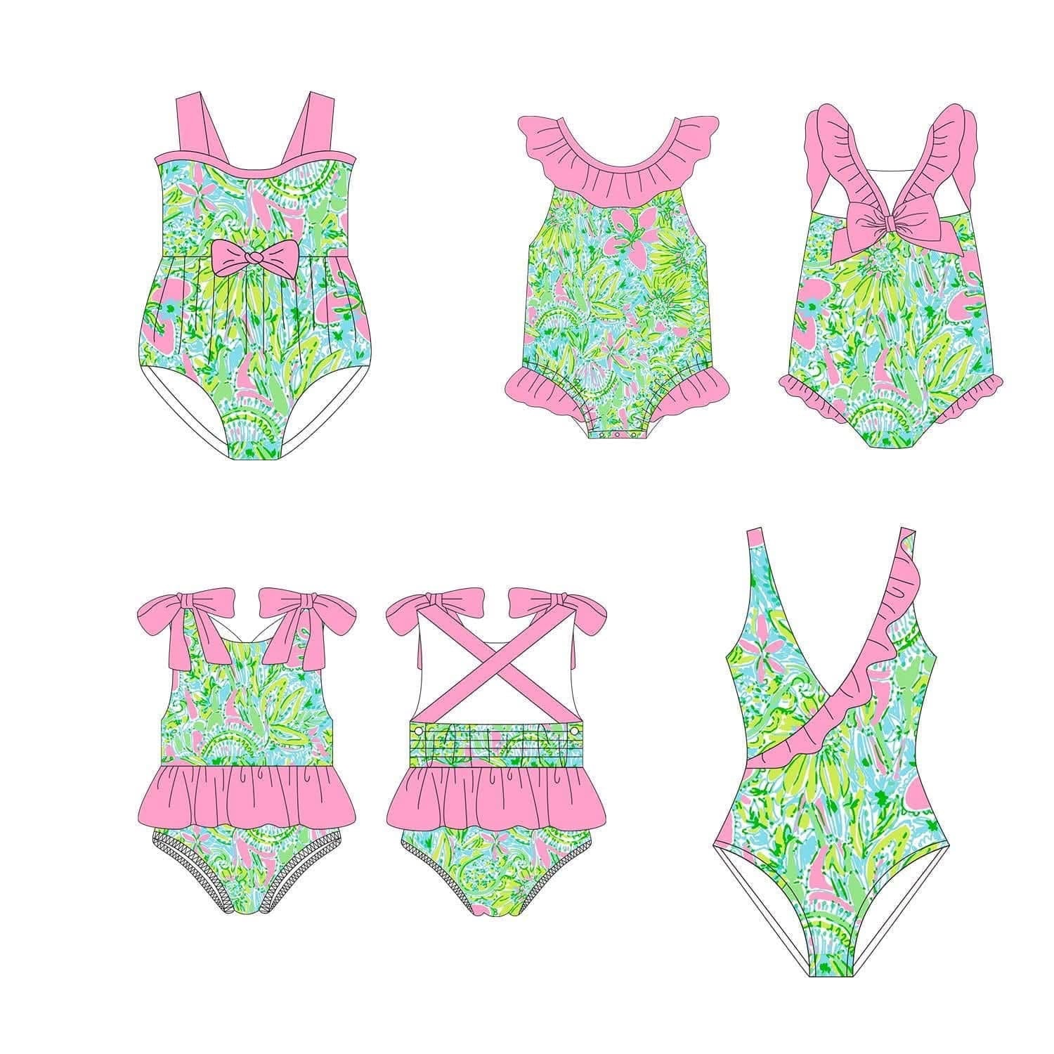 PO71.5 Pink & Tropical Floral Swim