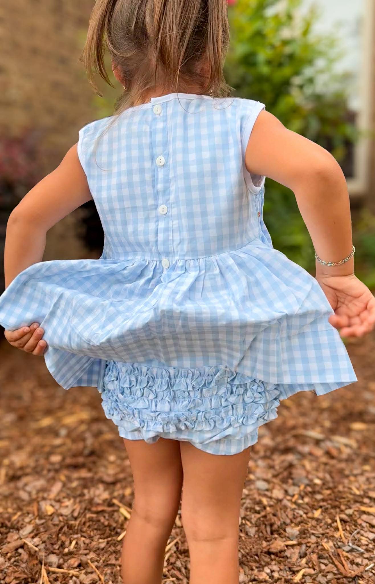 Gingham & Flowers Bloomer Set