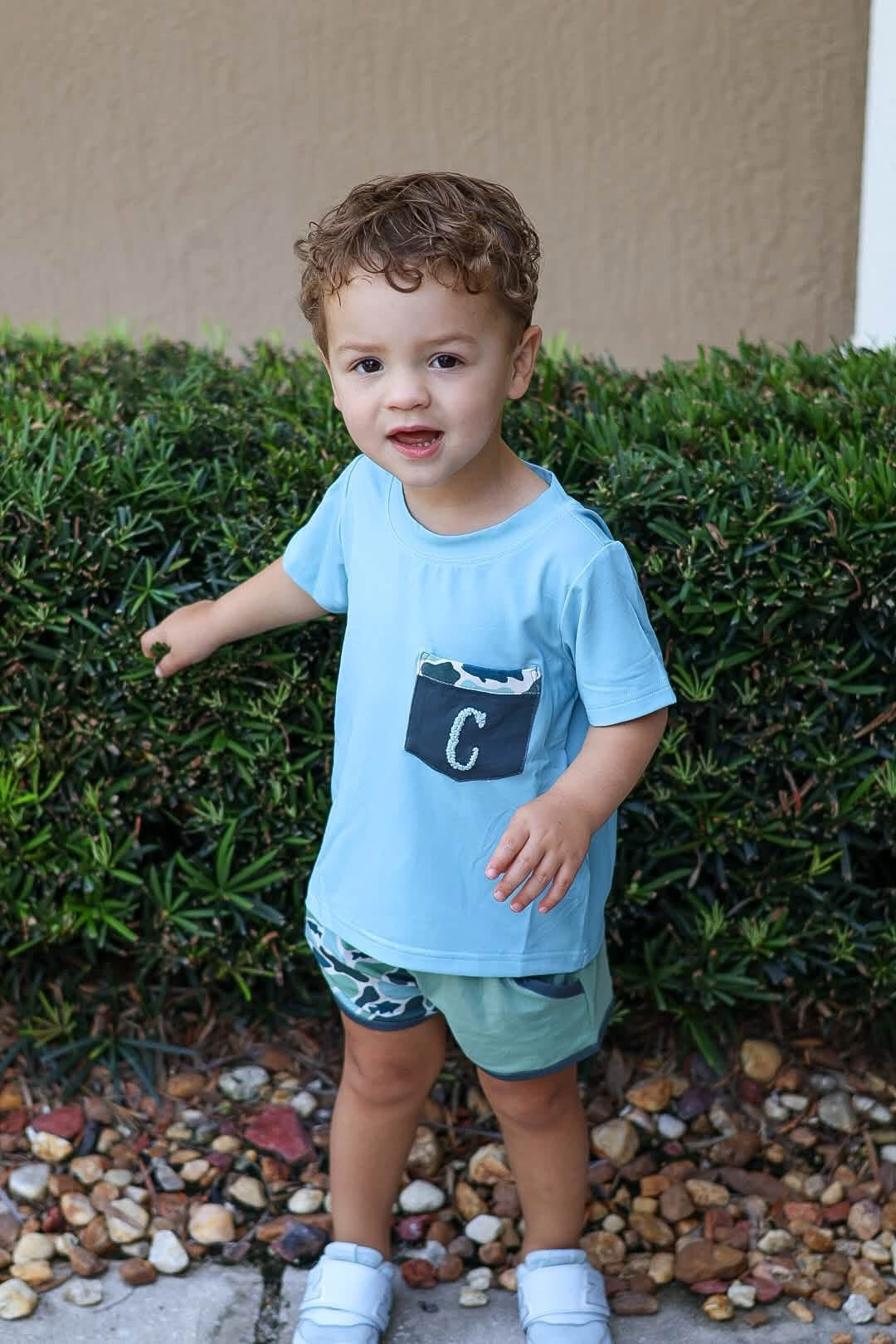 Fishy Camo Colorblock Short Set