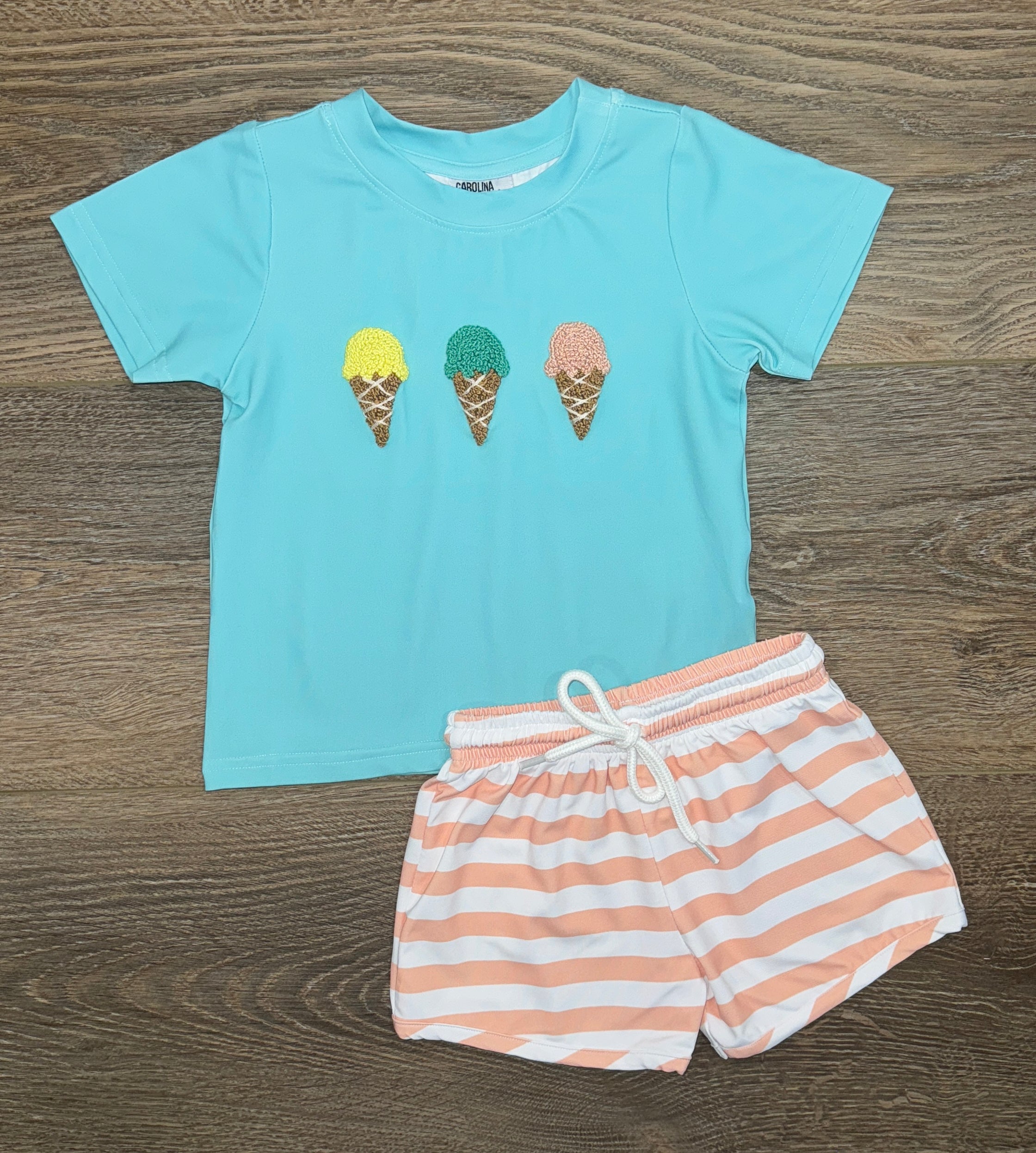 French Knot Ice Cream Short Set