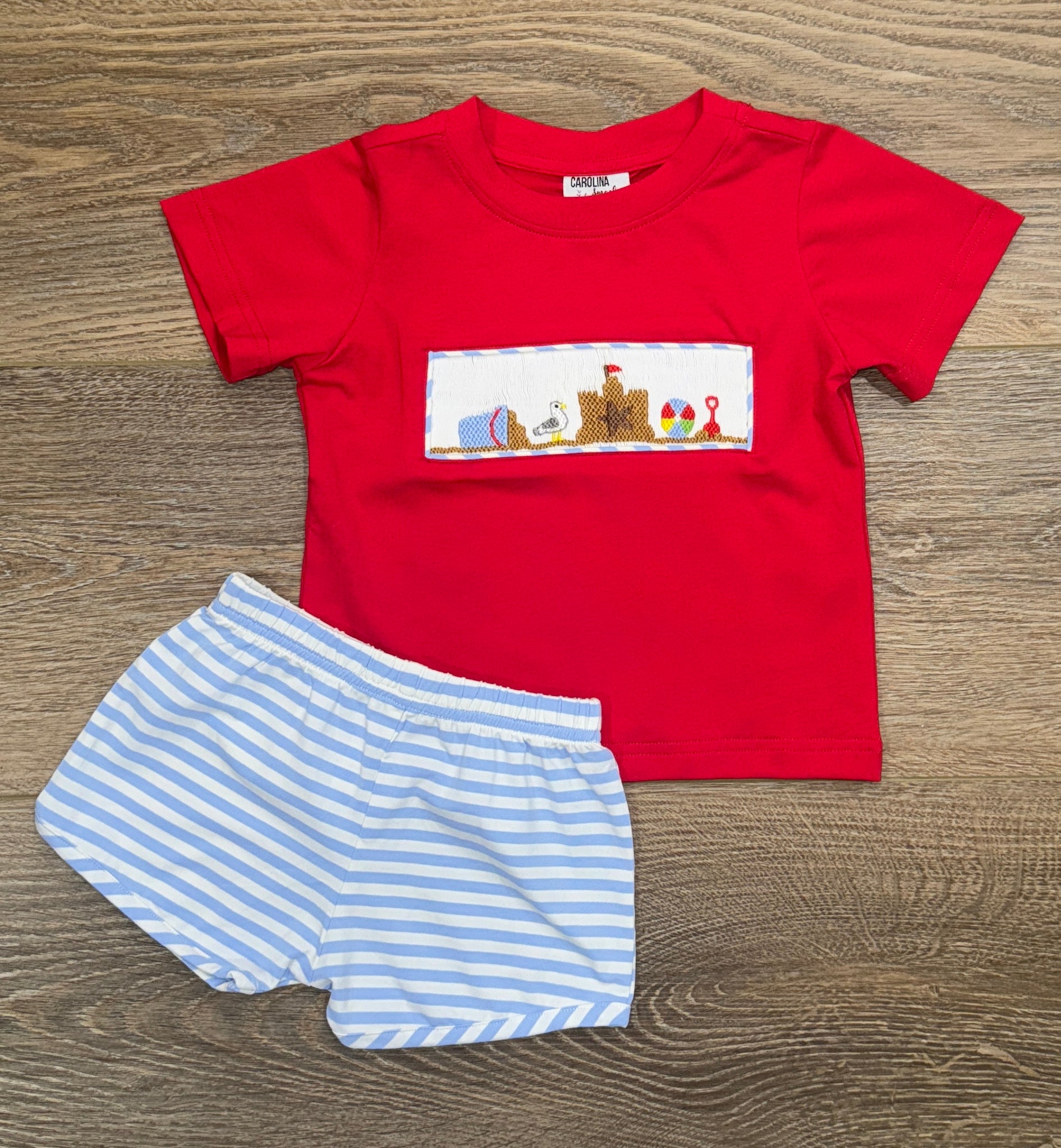 Smocked Sandcastles Boy Short Set