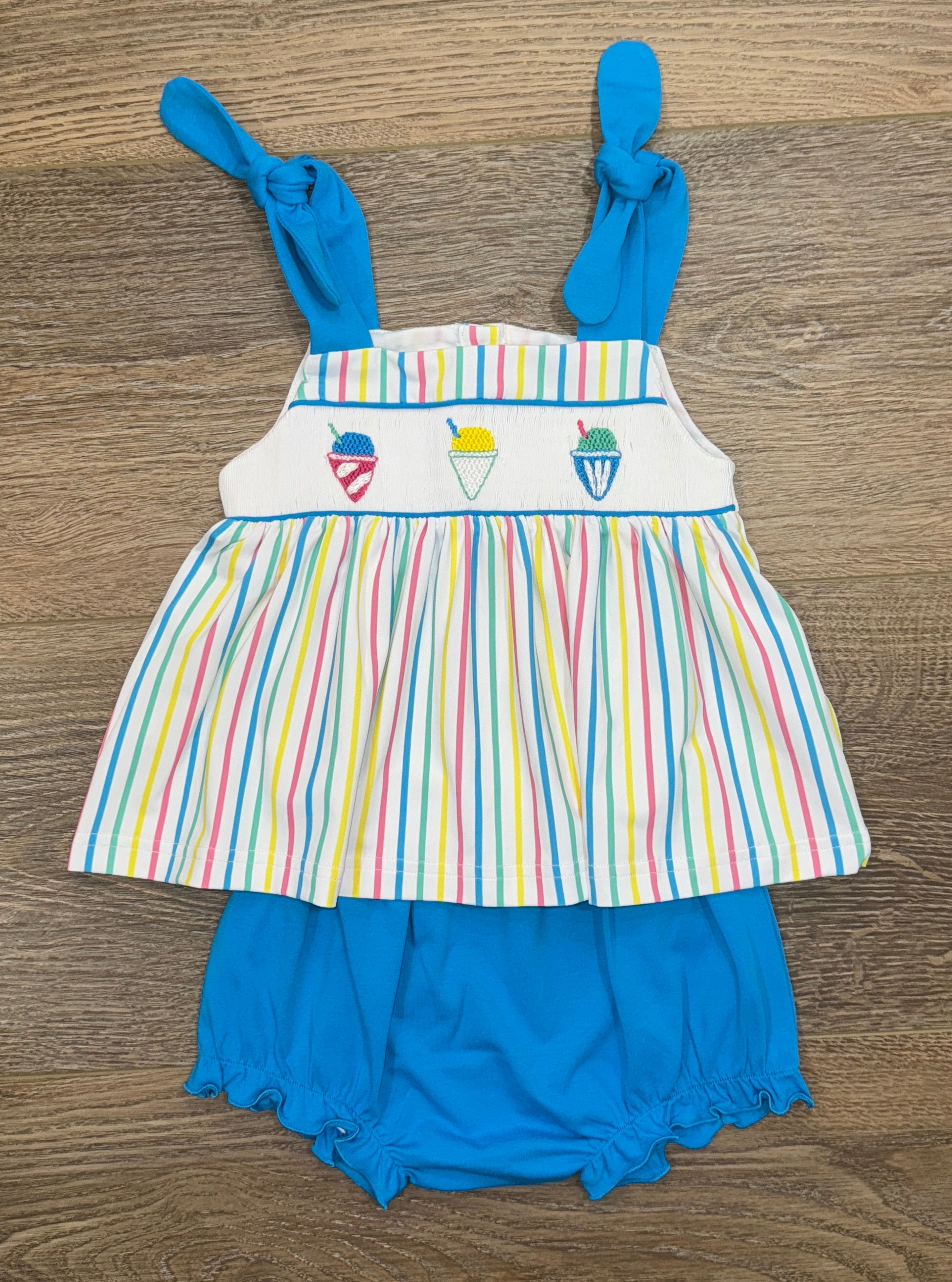 Smocked Snowcones Bloomer Set